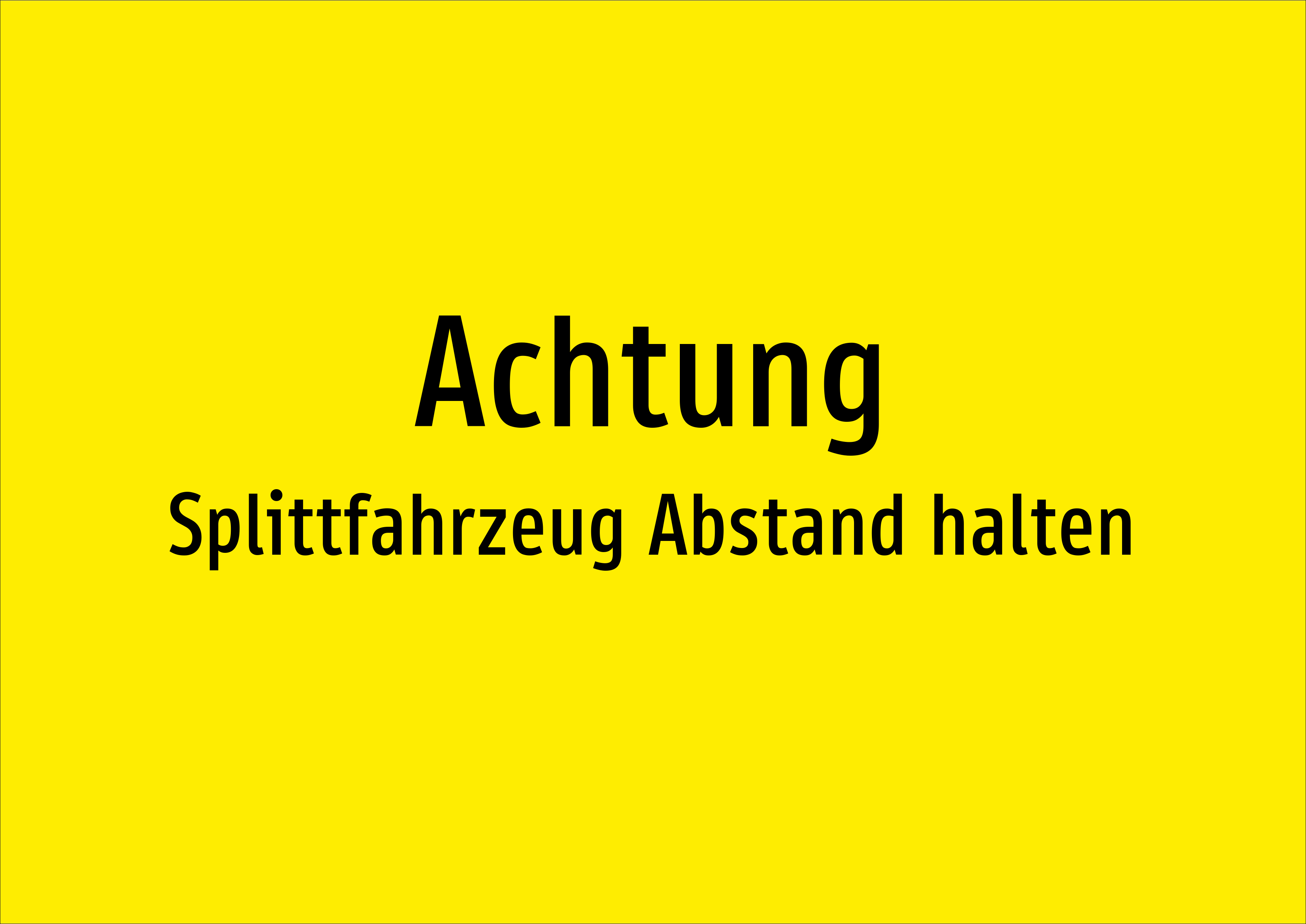 Achtung - Splittfahrzeug Abstand halten - Schild - Produktbild 2