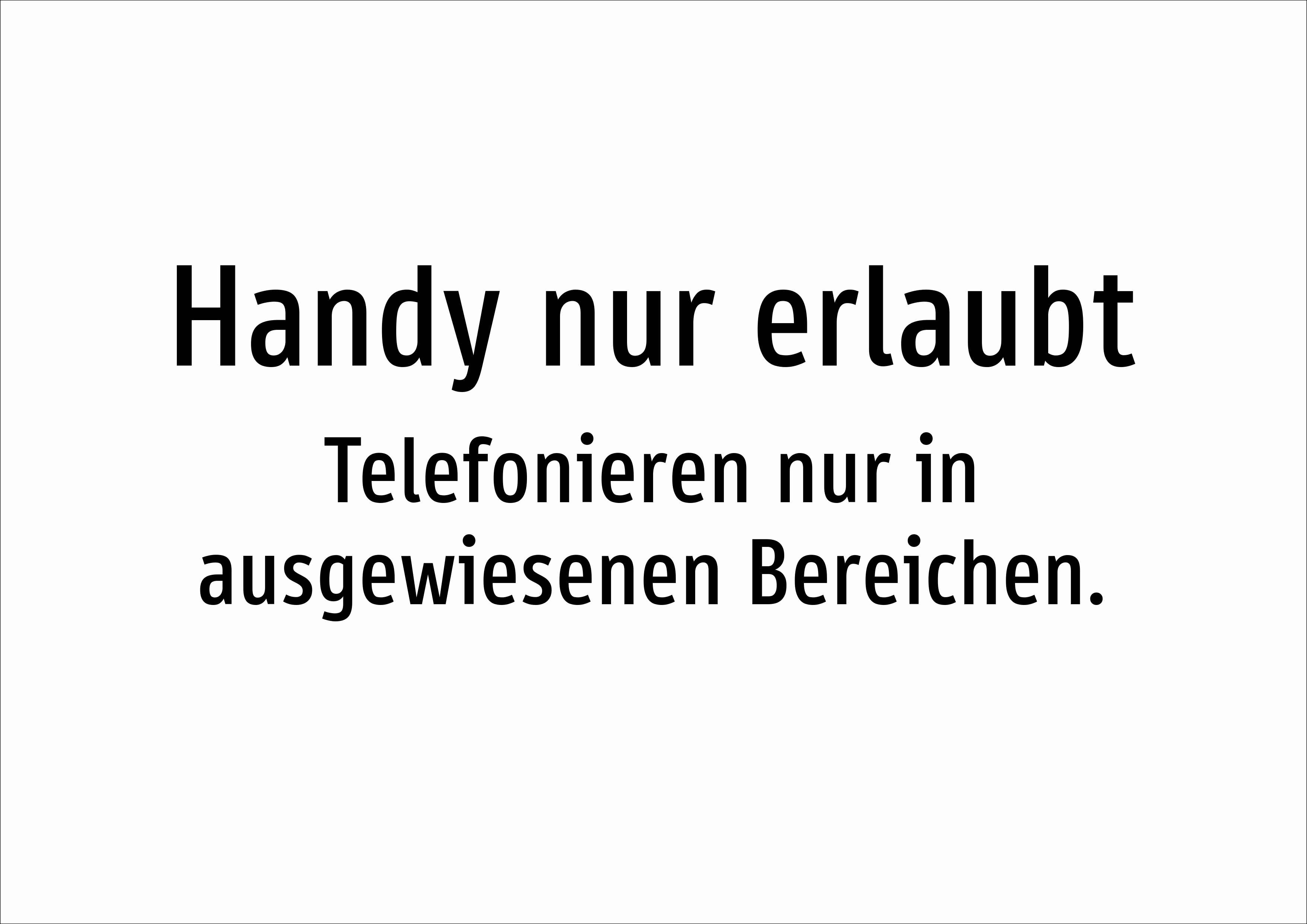 Handy nur erlaubt - Telefonieren nur in ausgewiesenen Bereichen. - Schild - Produktbild 2