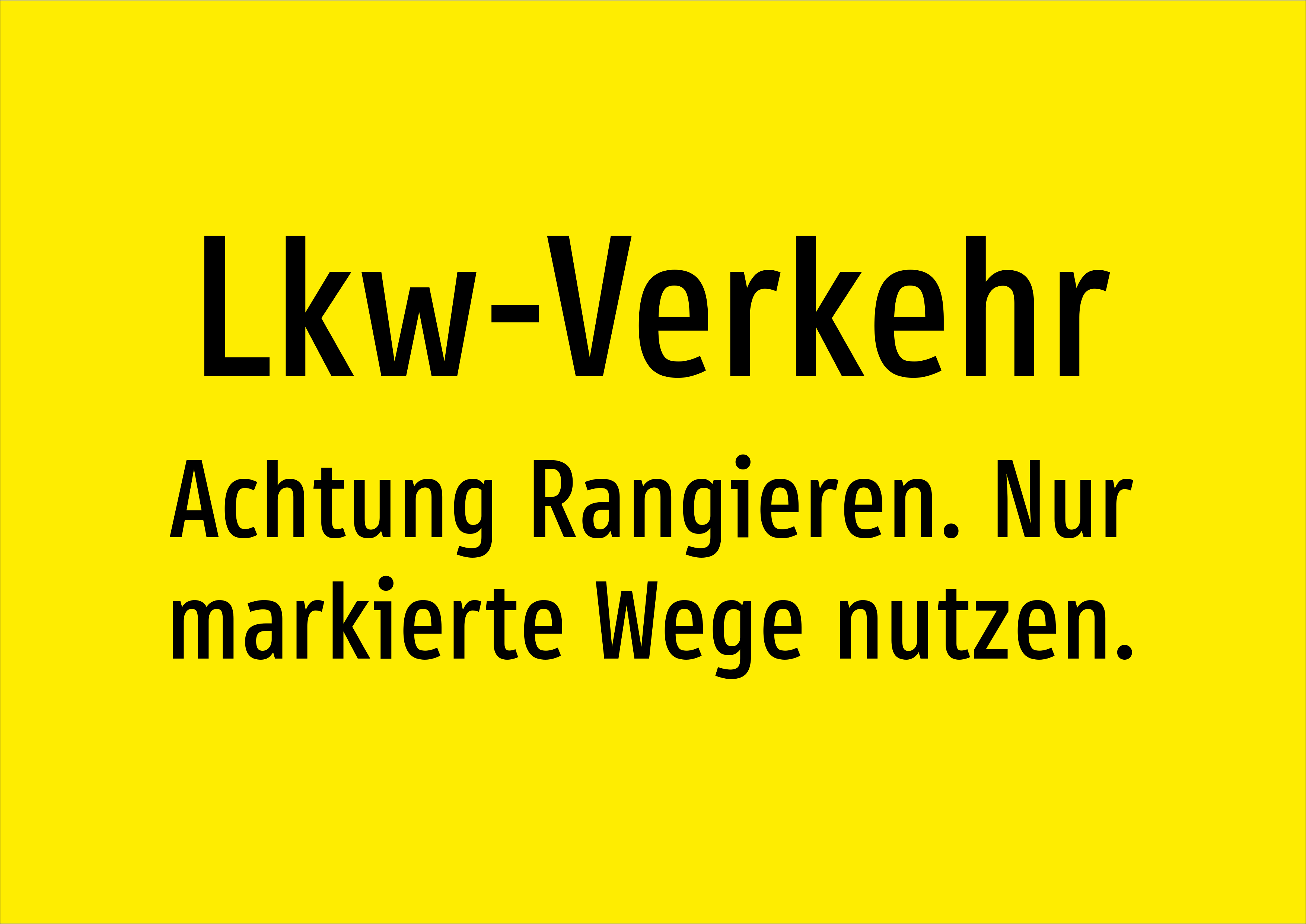 Lkw-Verkehr - Achtung Rangieren. Nur markierte Wege nutzen. - Schild - Produktbild 2
