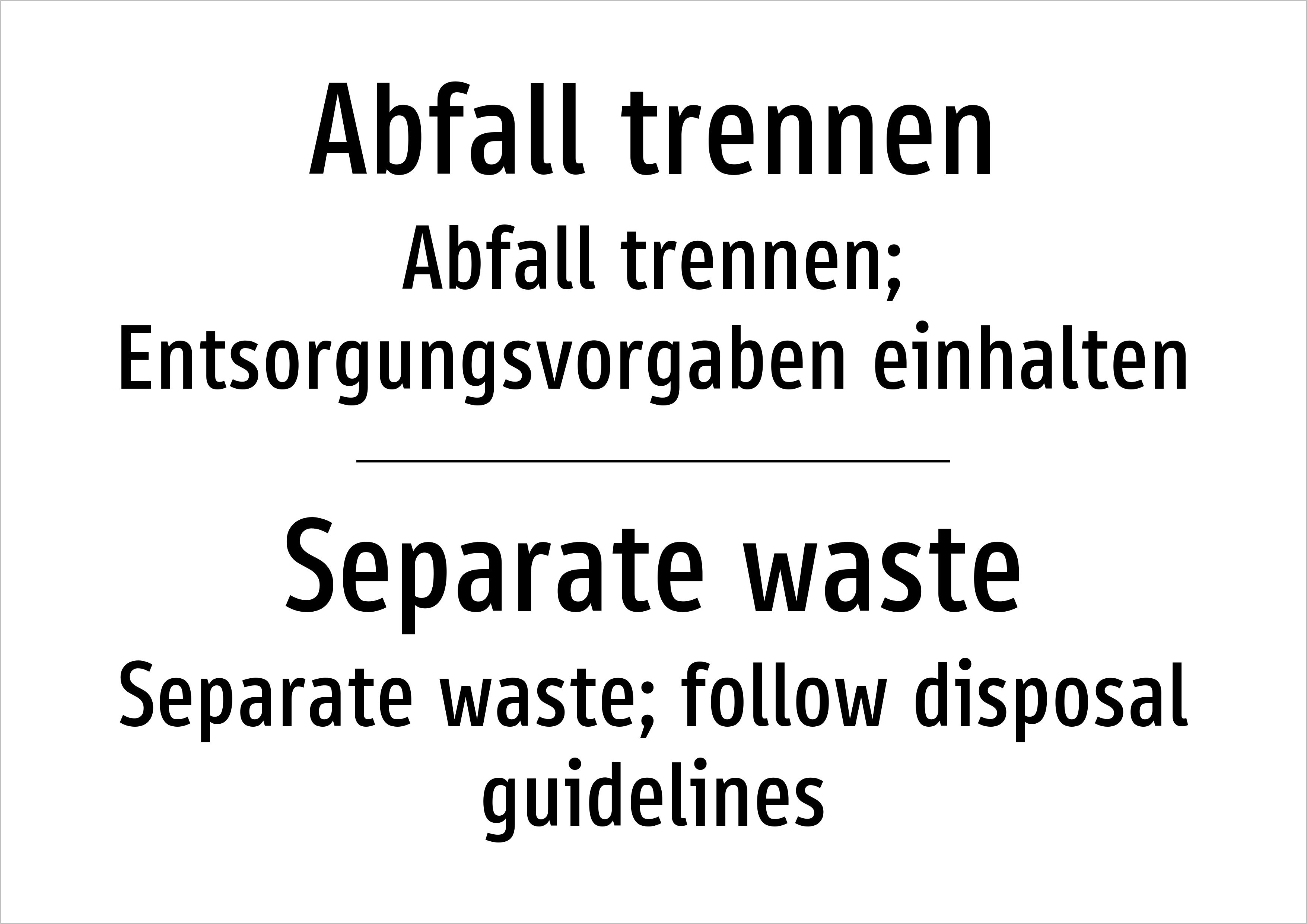 Abfall trennen - Abfall trennen; Entsorgungsvorgaben einhalten - Schild - Produktbild 2