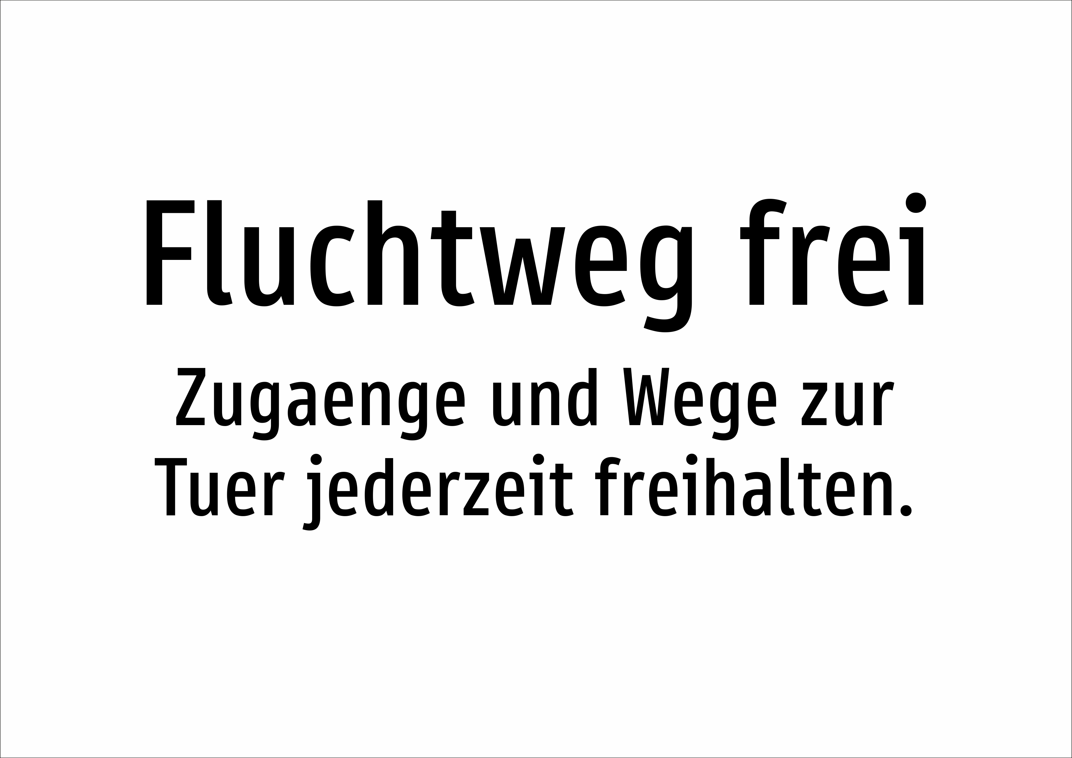 Fluchtweg frei - Zugaenge und Wege zur Tuer jederzeit freihalten. - Schild - Produktbild 2