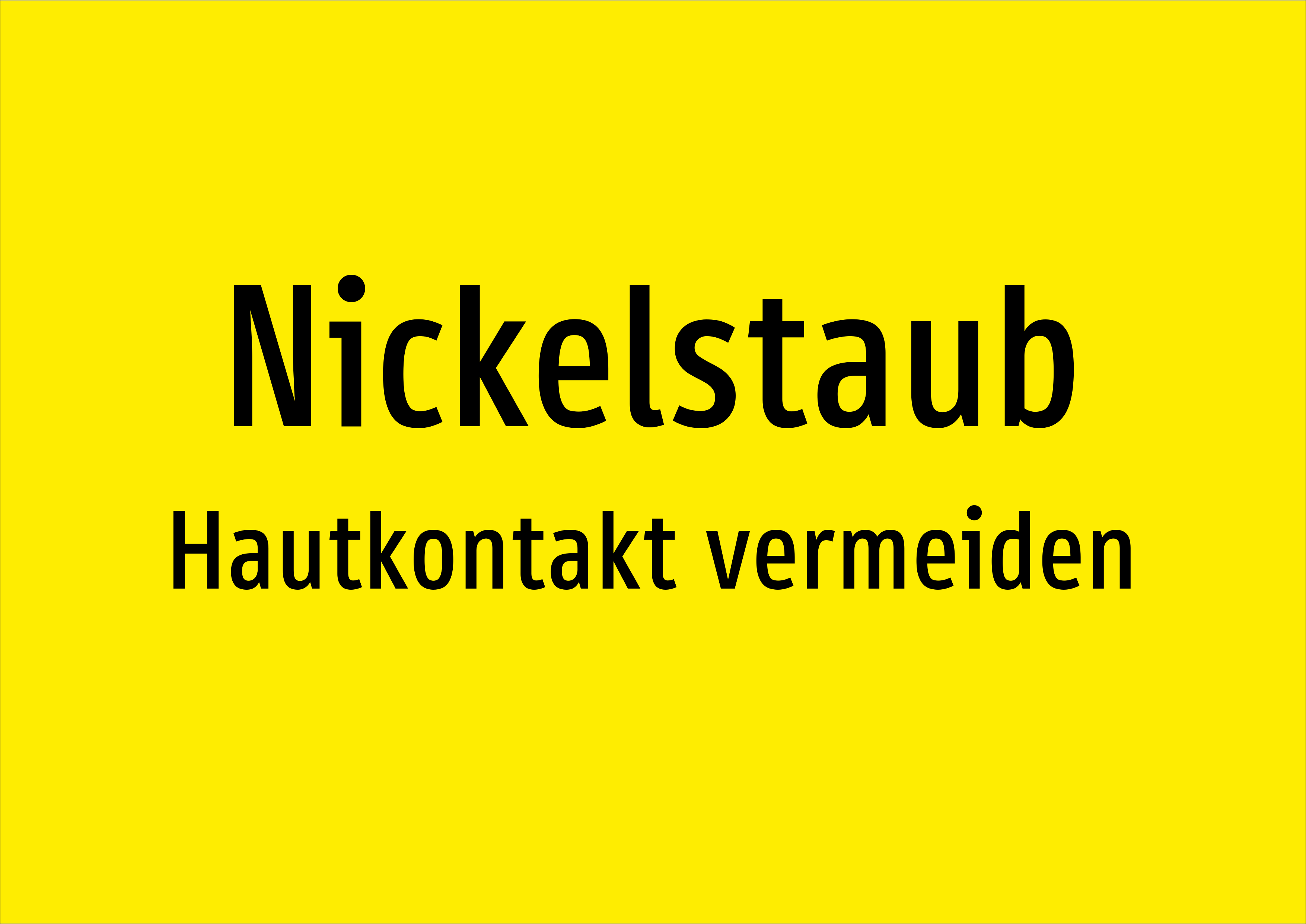 Nickelstaub - Hautkontakt vermeiden - Schild - Produktbild 2