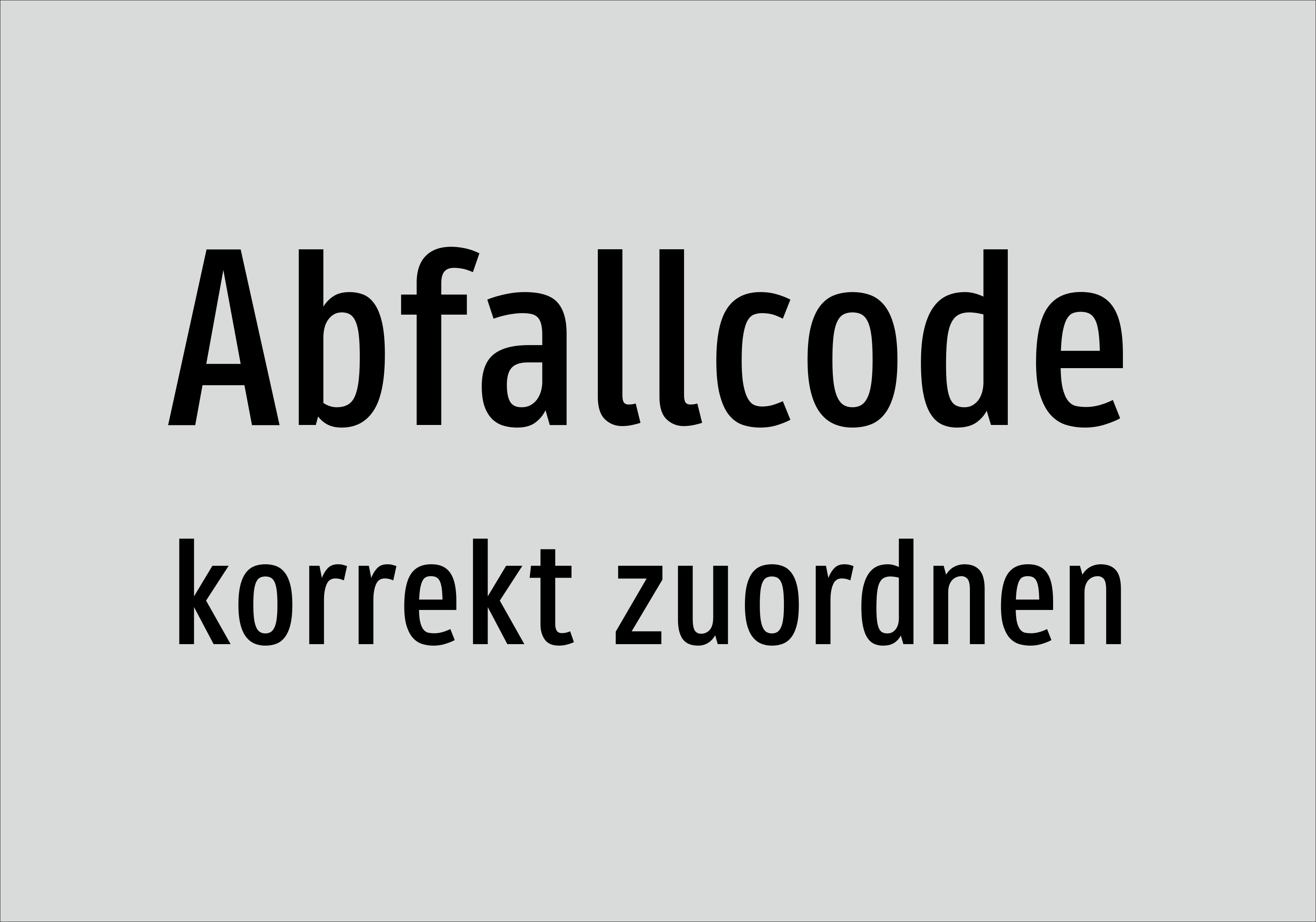 Abfallcode - korrekt zuordnen - Schild - Produktbild 2