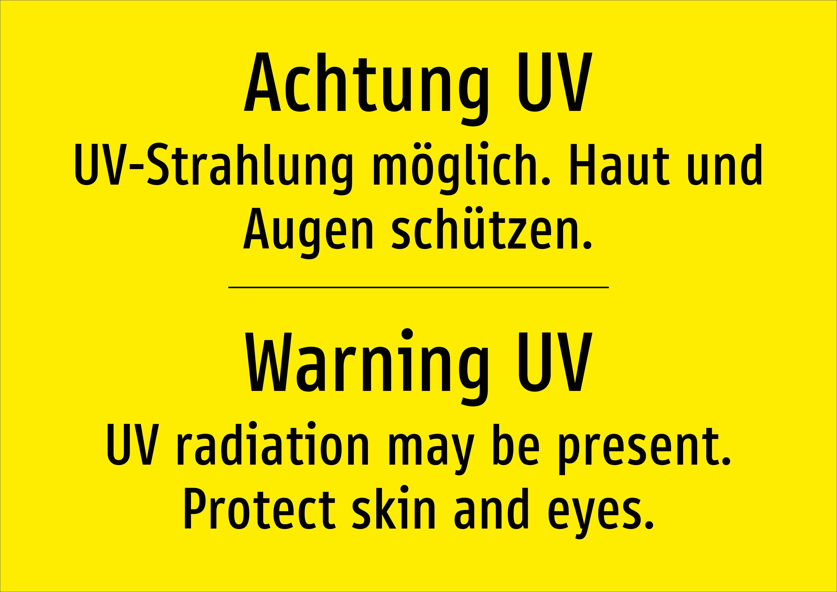 Achtung UV - UV-Strahlung möglich. Haut und Augen schützen. - Schild - Produktbild 2