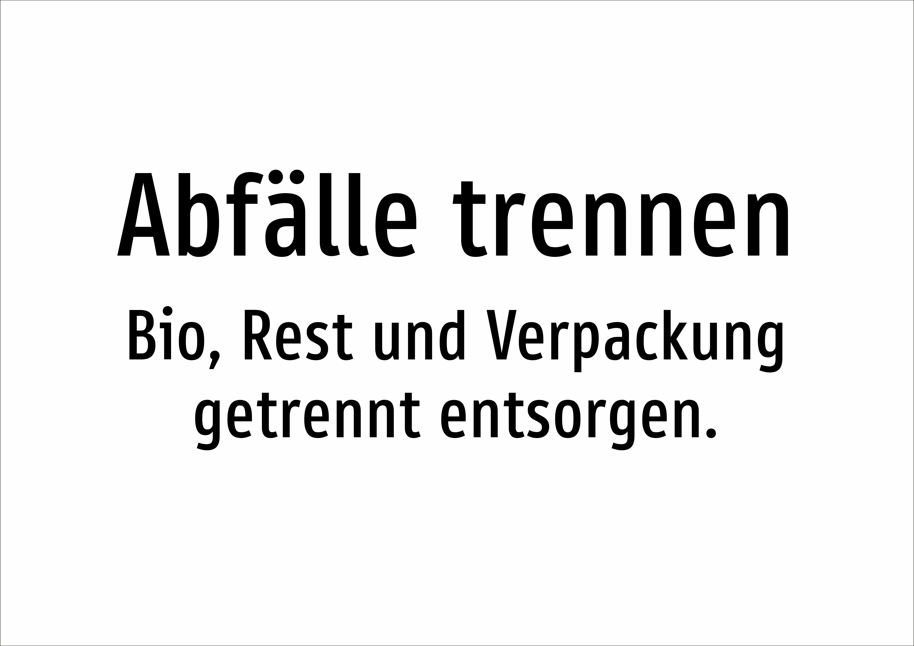 Abfälle trennen - Bio, Rest und Verpackung getrennt entsorgen. - Schild - Produktbild 2