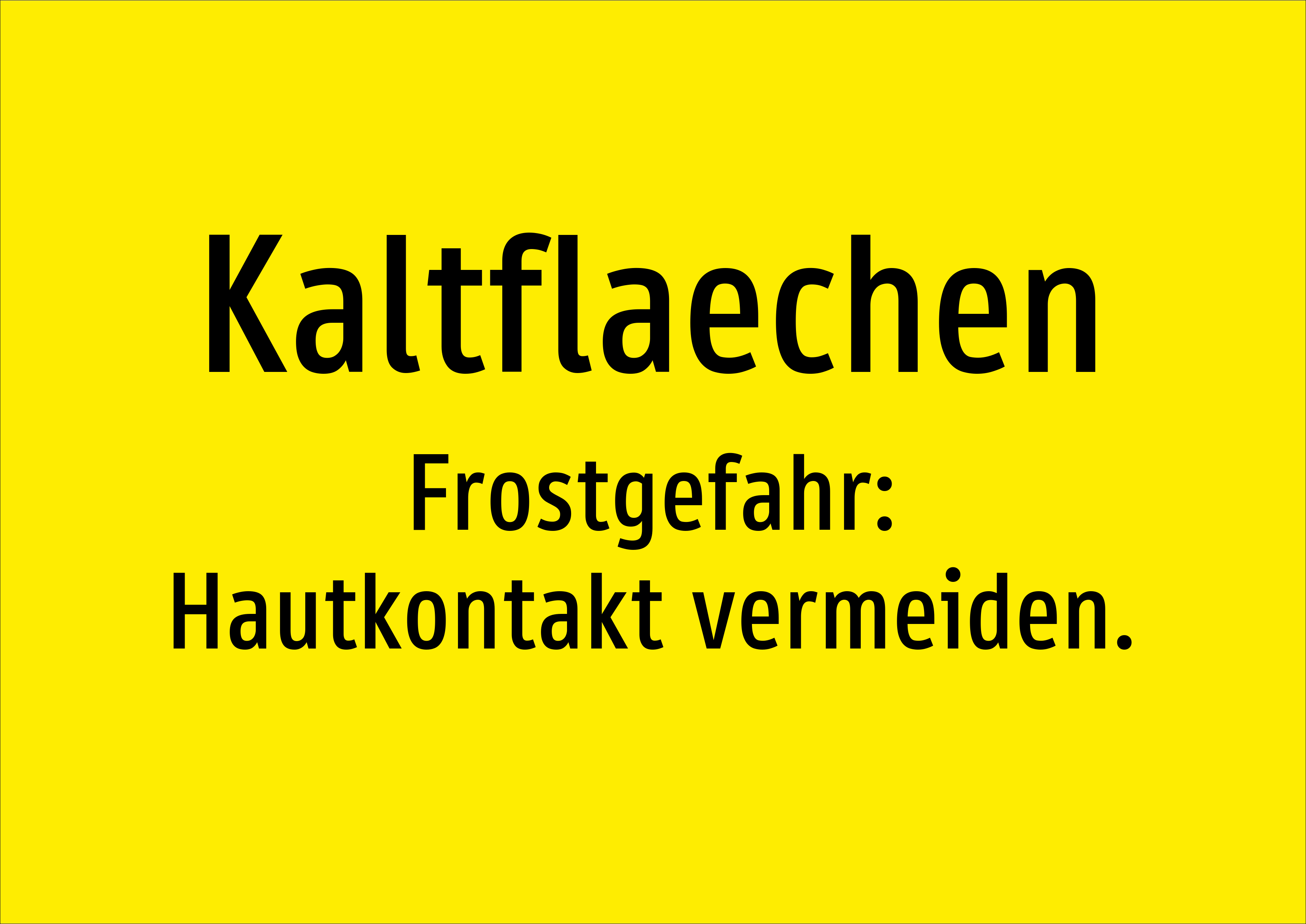Kaltflaechen - Frostgefahr: Hautkontakt vermeiden. - Schild - Produktbild 2
