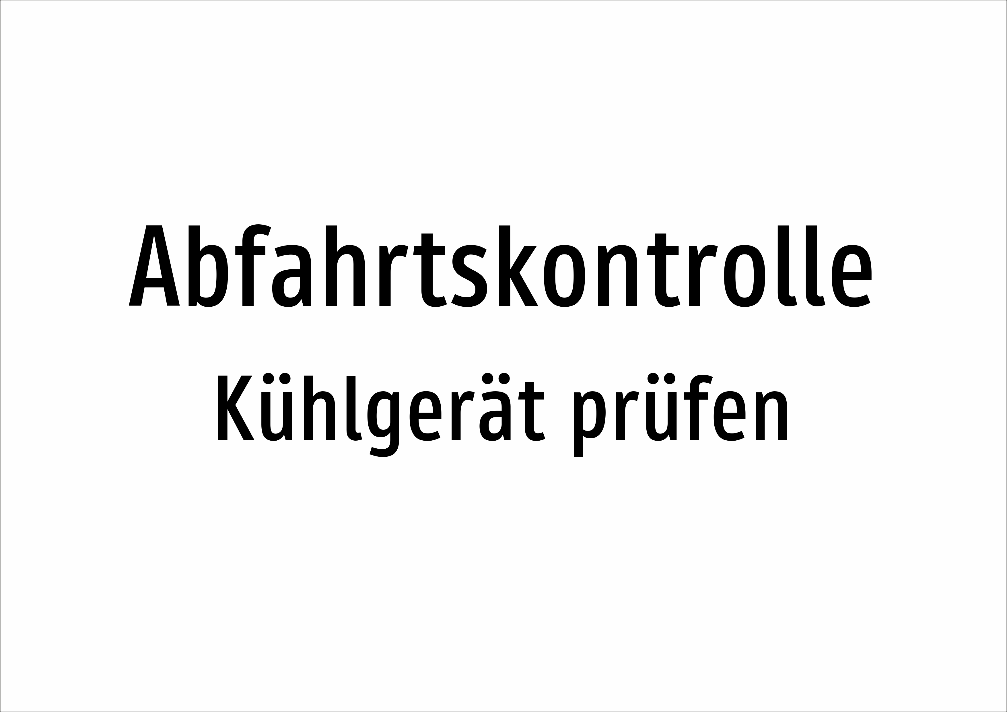 Abfahrtskontrolle - Kühlgerät prüfen - Schild - Produktbild 2