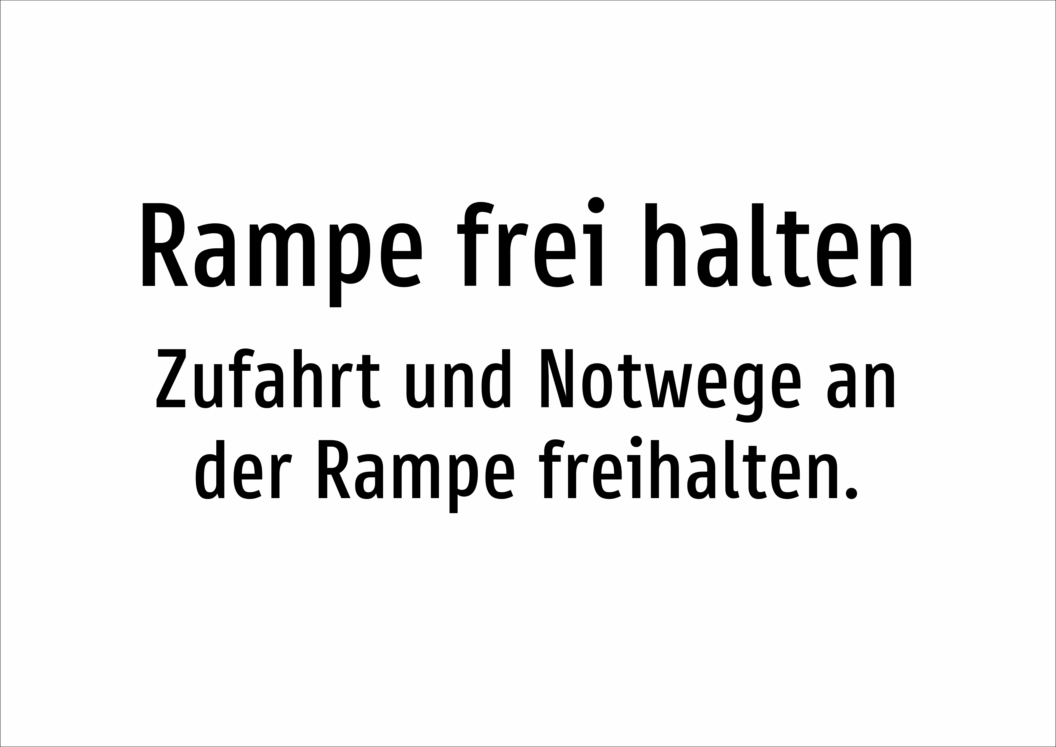 Rampe frei halten - Zufahrt und Notwege an der Rampe freihalten. - Schild - Produktbild 2