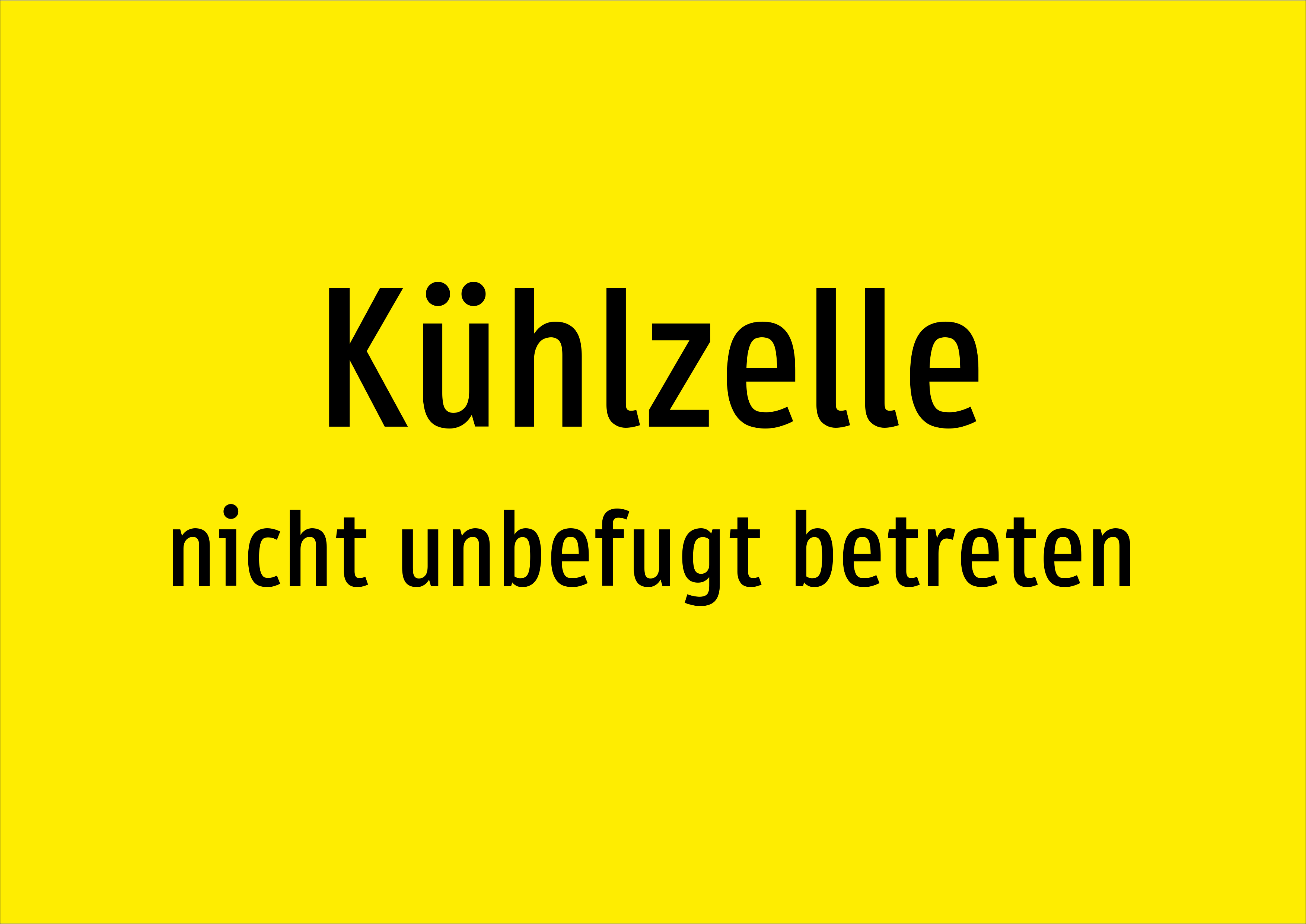 Kühlzelle - nicht unbefugt betreten - Schild - Produktbild 2