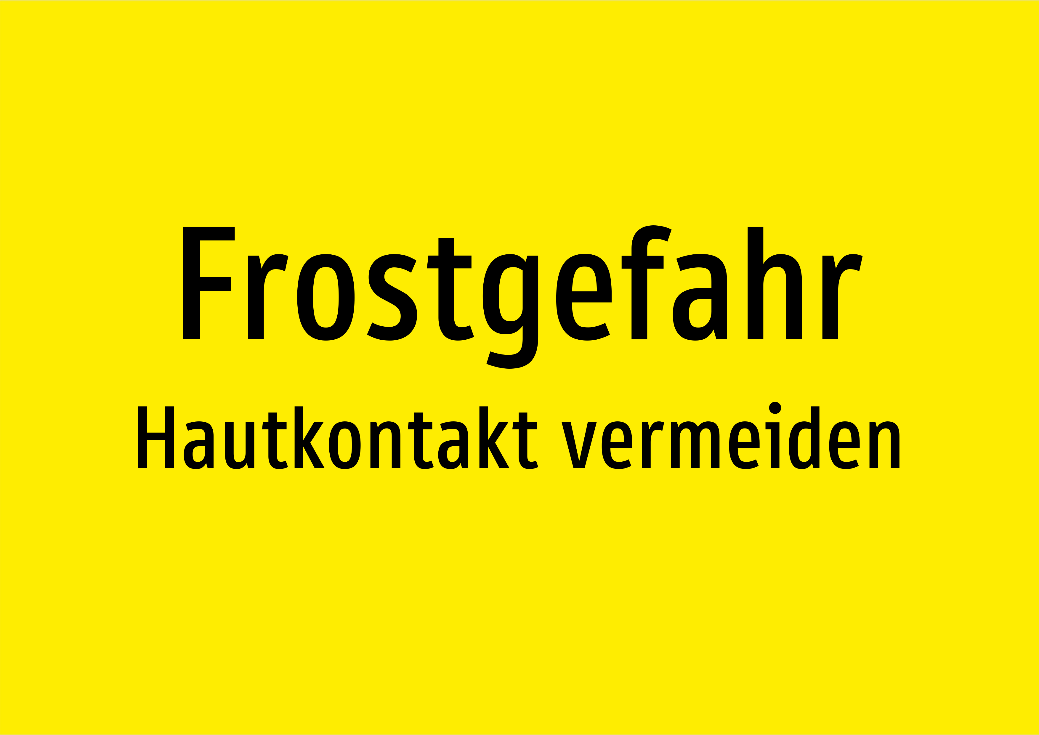 Frostgefahr - Hautkontakt vermeiden - Schild - Produktbild 2