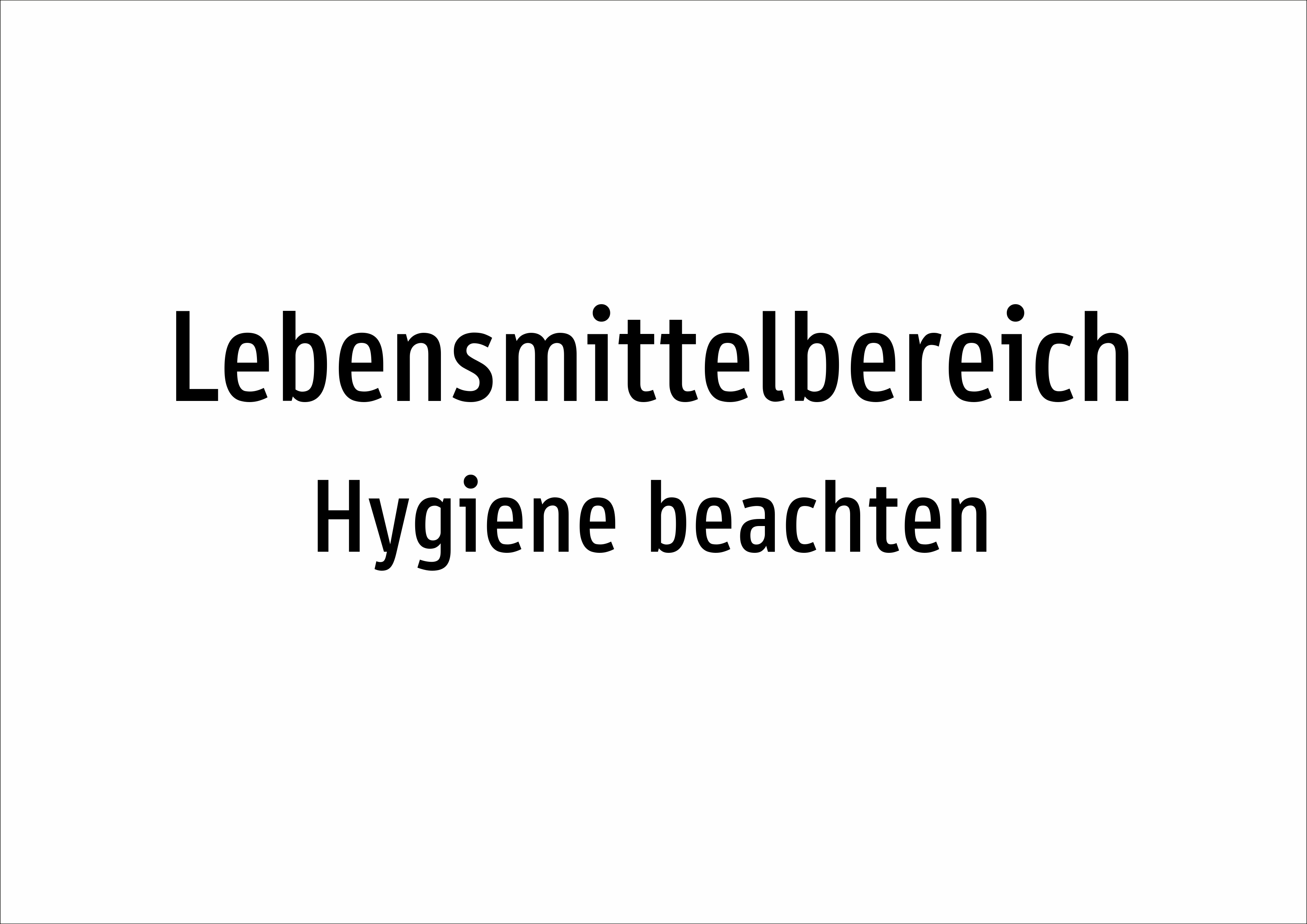 Lebensmittelbereich - Hygiene beachten - Schild - Produktbild 2