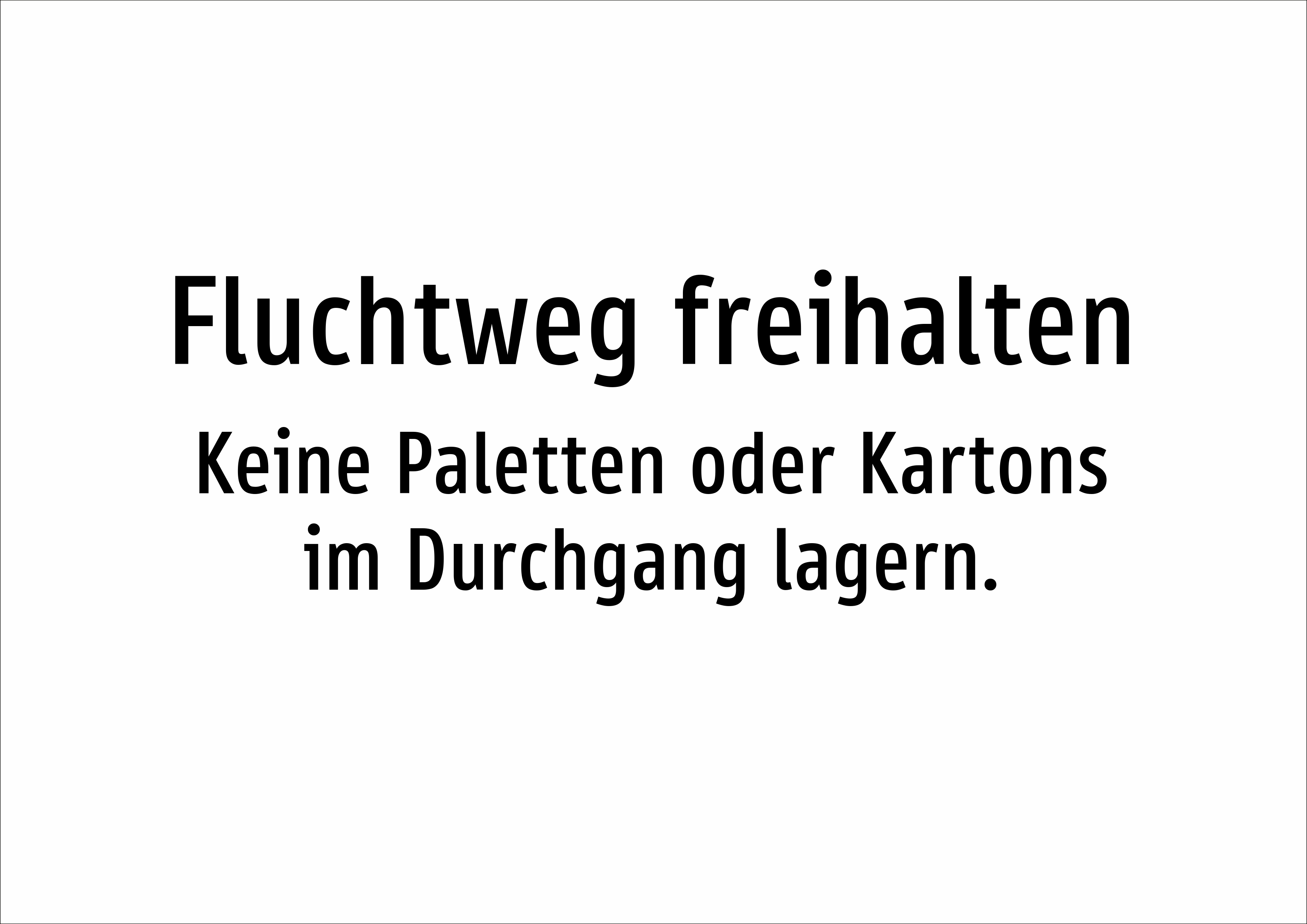 Fluchtweg freihalten - Keine Paletten oder Kartons im Durchgang lagern. - Schild - Produktbild 2