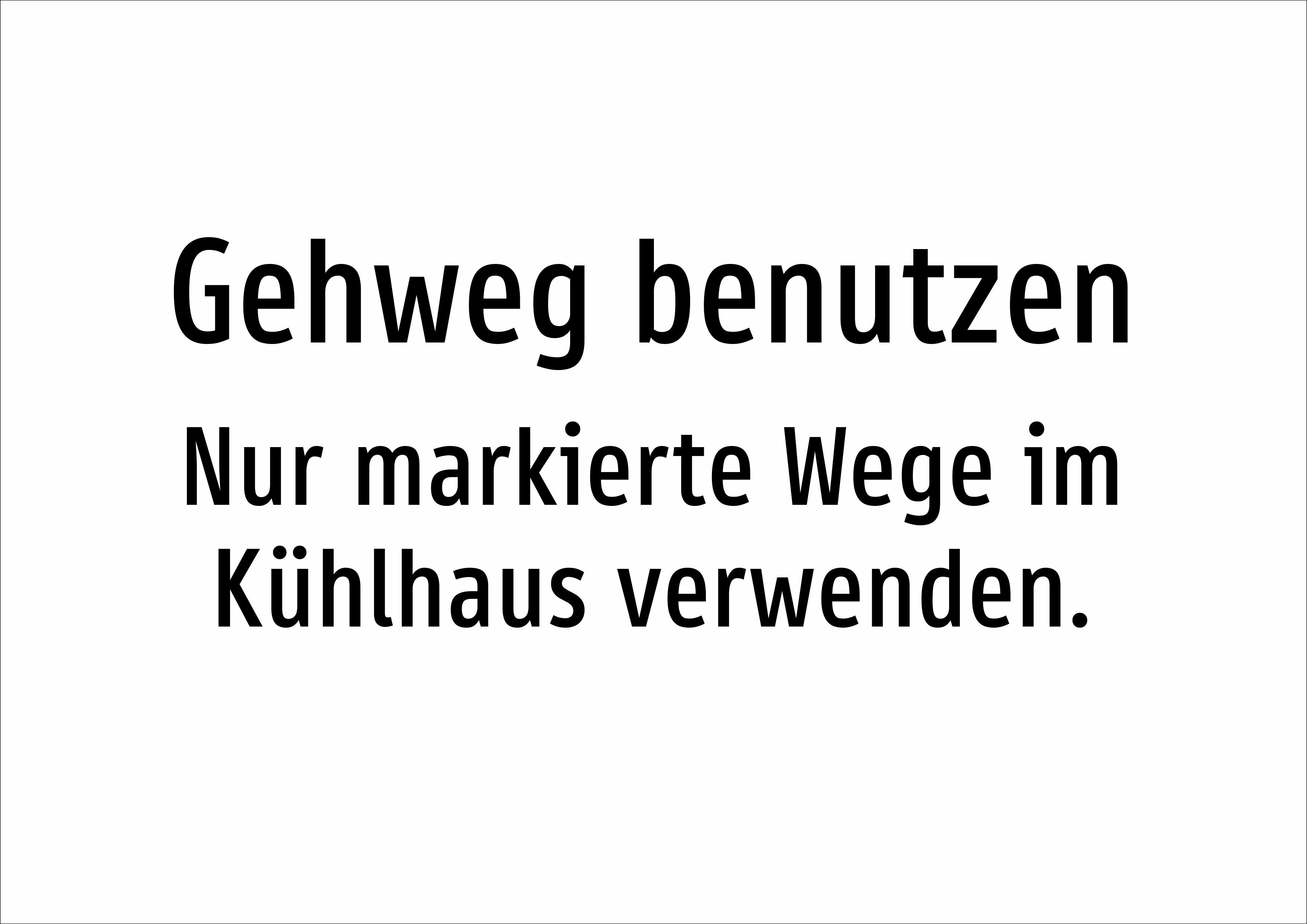 Gehweg benutzen - Nur markierte Wege im Kühlhaus verwenden. - Schild - Produktbild 2