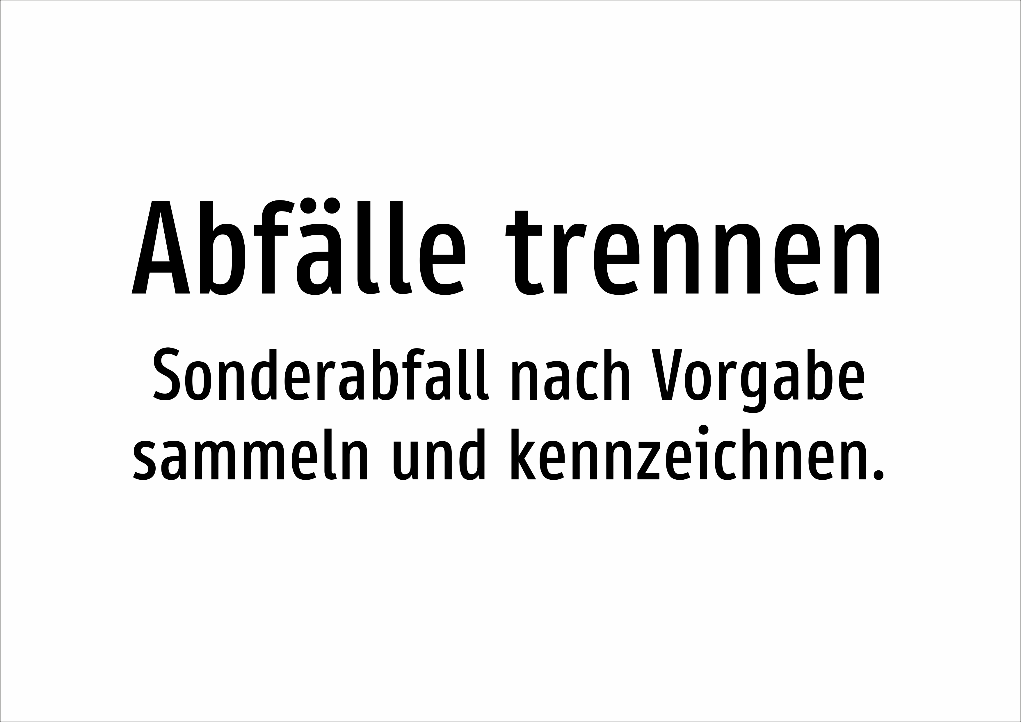 Abfälle trennen - Sonderabfall nach Vorgabe sammeln und kennzeichnen. - Schild - Produktbild 2