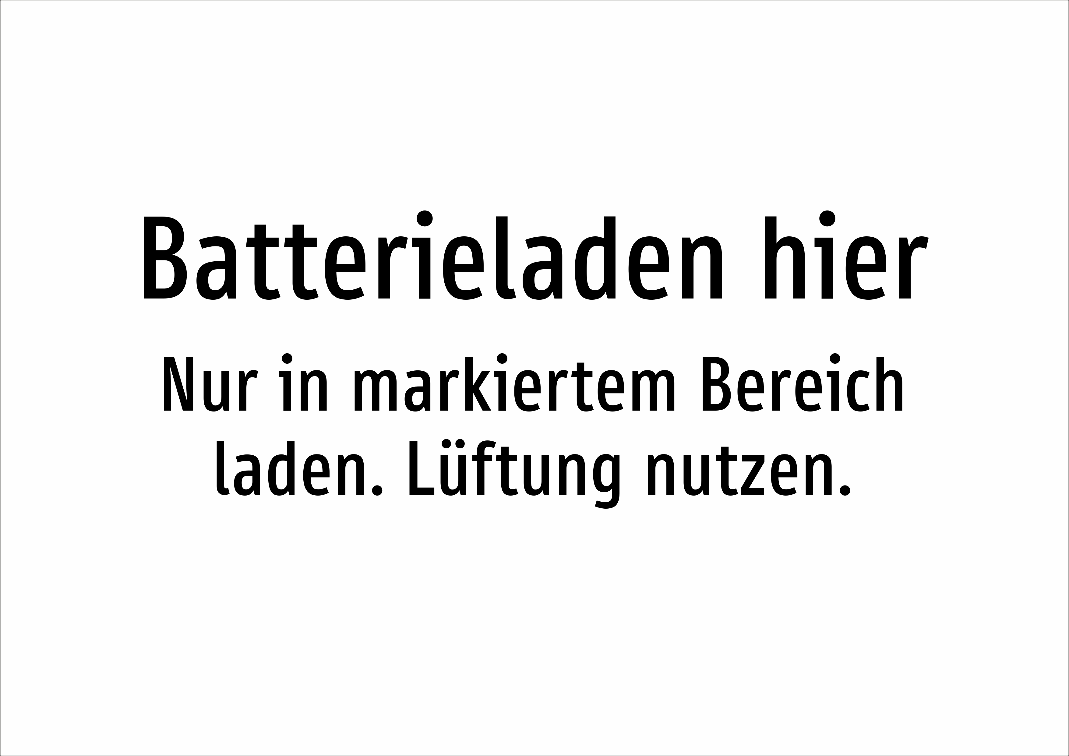 Batterieladen hier - Nur in markiertem Bereich laden. Lüftung nutzen. - Schild - Produktbild 2