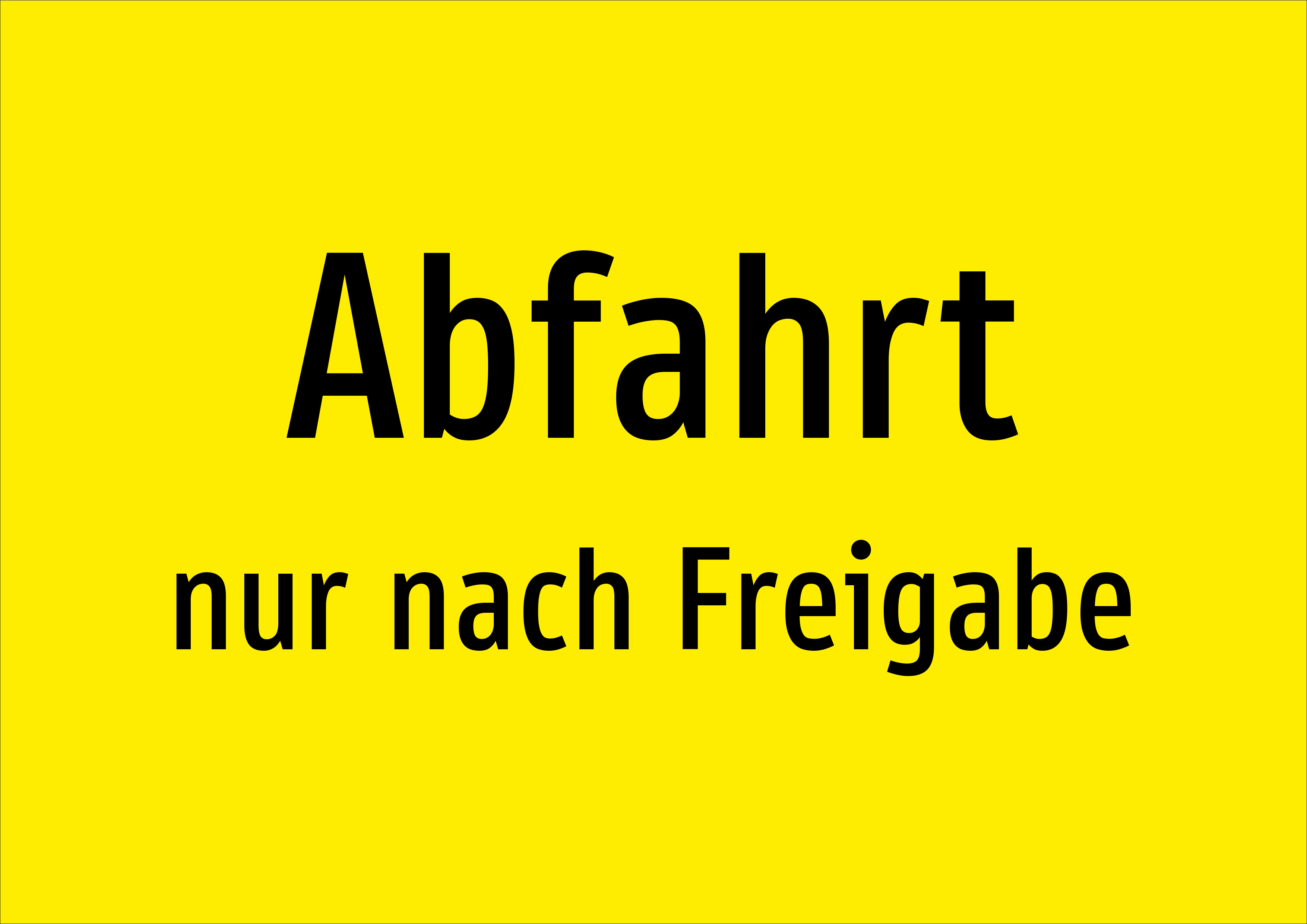Abfahrt - nur nach Freigabe - Schild - Produktbild 2