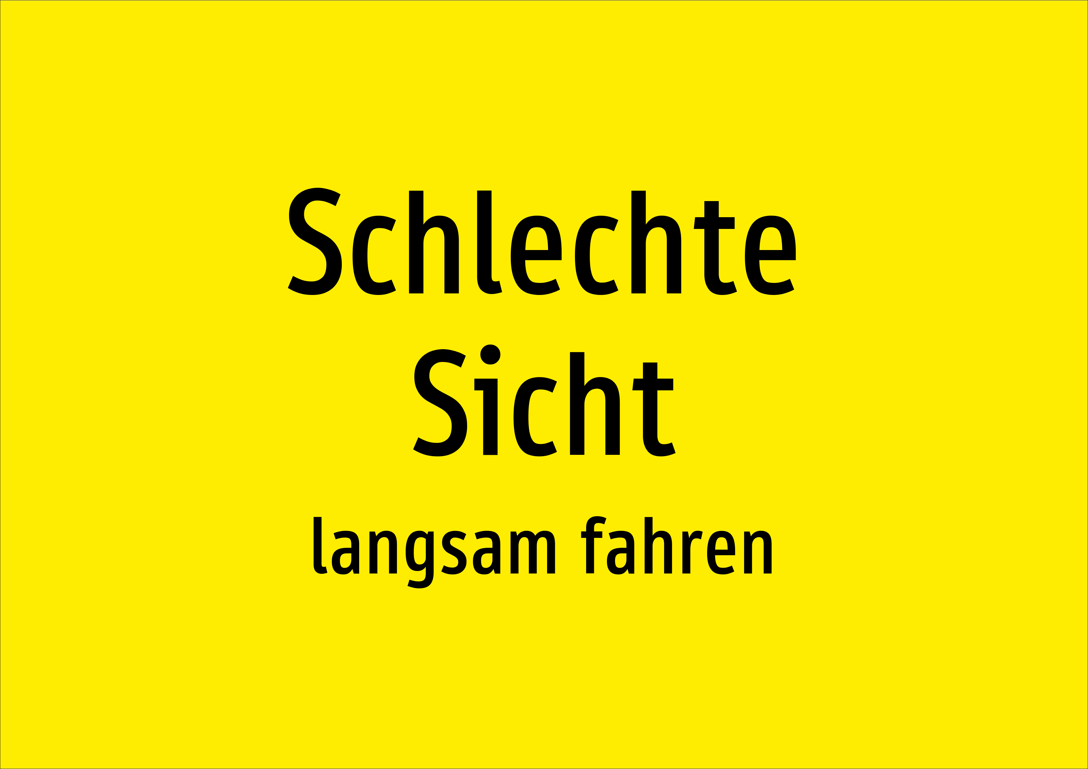 Schlechte Sicht - langsam fahren - Schild - Produktbild 2