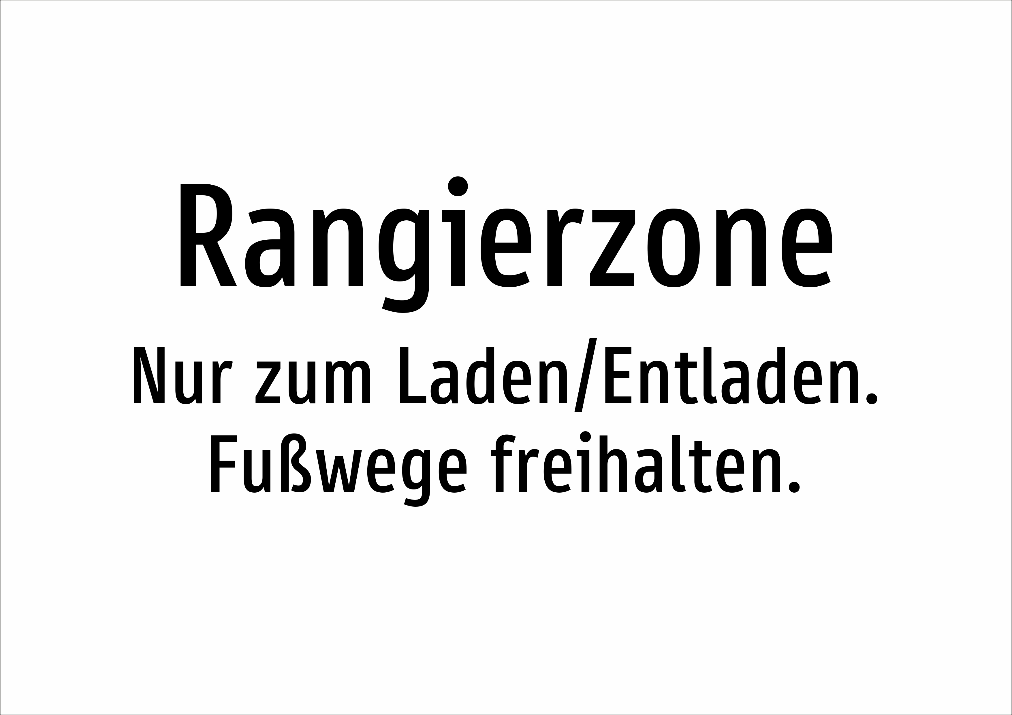 Rangierzone - Nur zum Laden/Entladen. Fußwege freihalten. - Schild - Produktbild 2