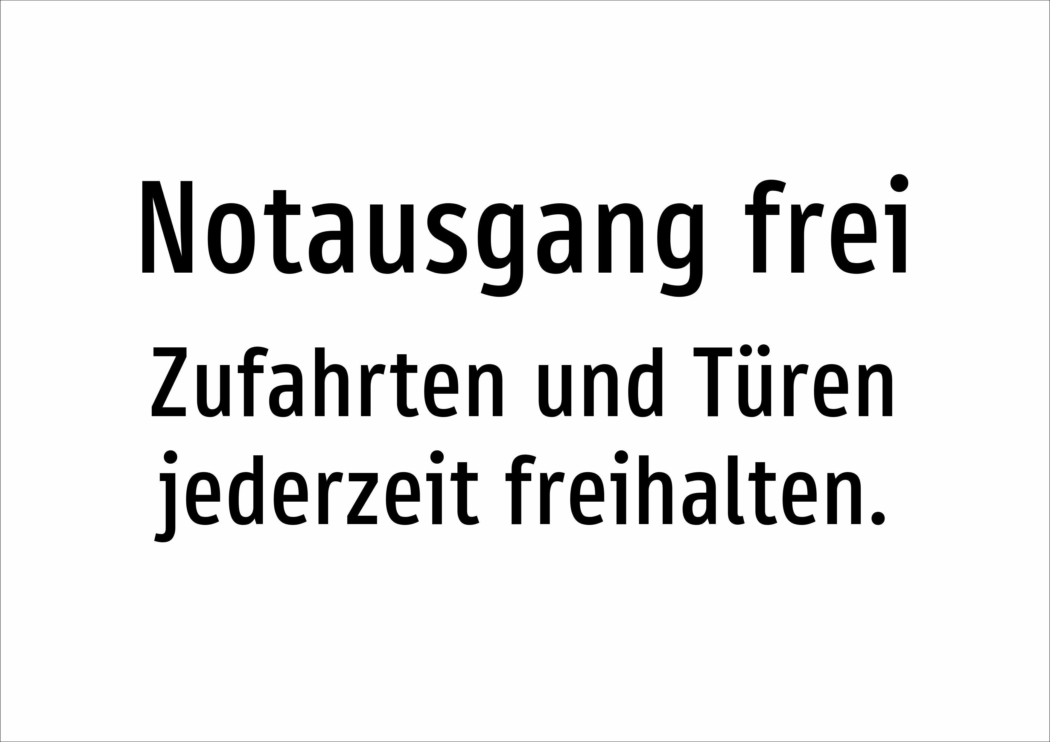Notausgang frei - Zufahrten und Türen jederzeit freihalten. - Schild - Produktbild 2