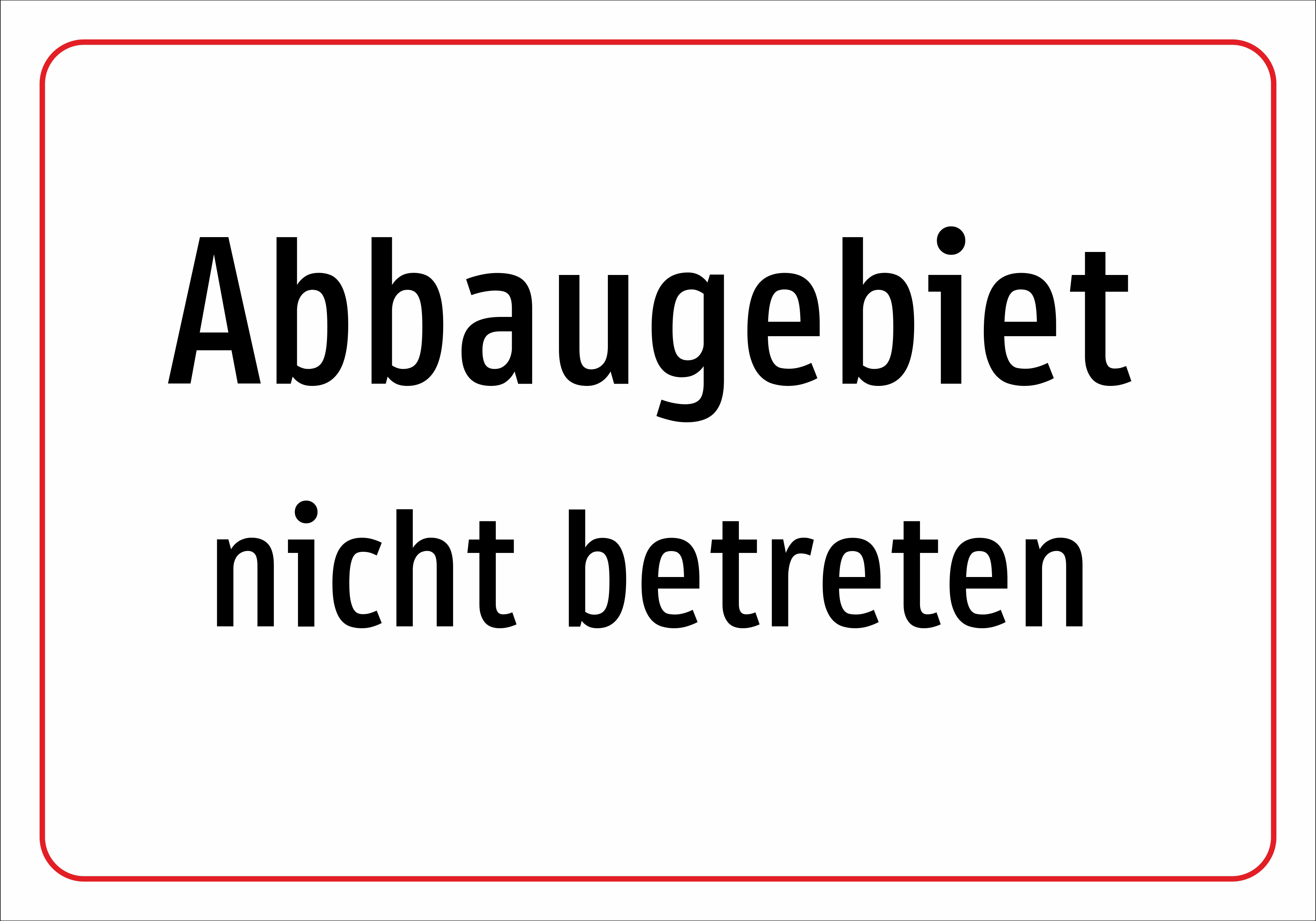 Abbaugebiet - nicht betreten - Schild - Produktbild 2