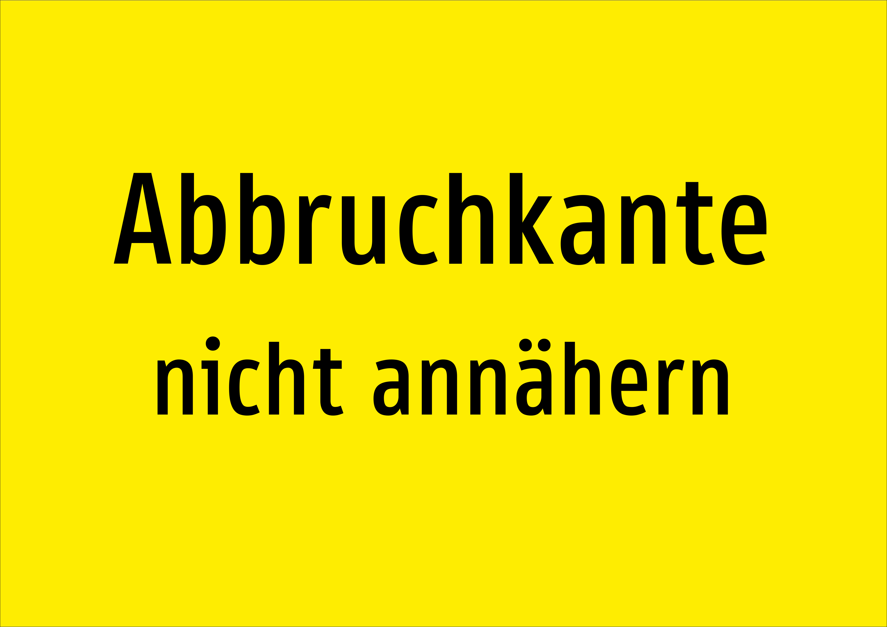 Abbruchkante - nicht annähern - Schild - Produktbild 2