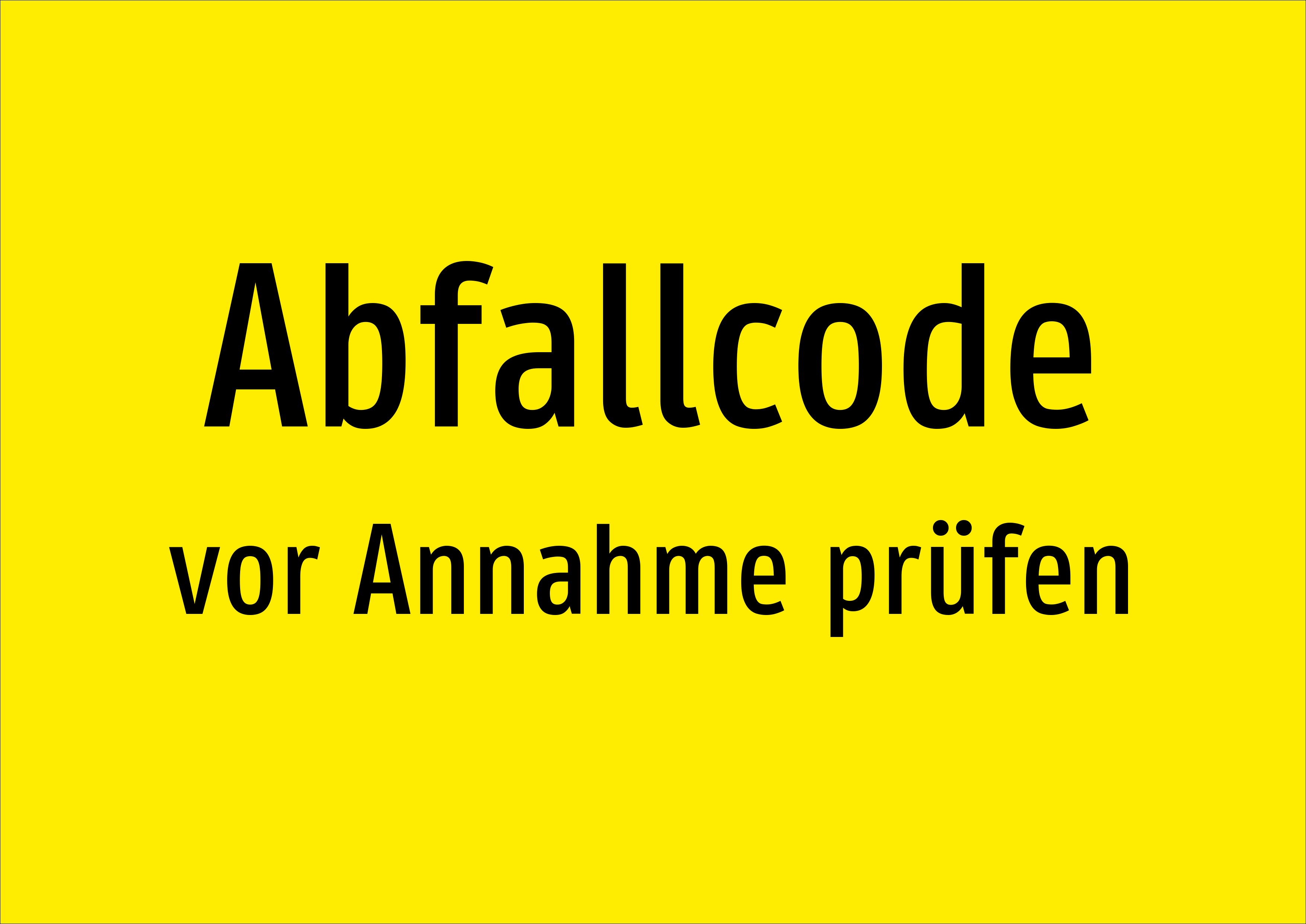 Abfallcode - vor Annahme prüfen - Schild - Produktbild 2