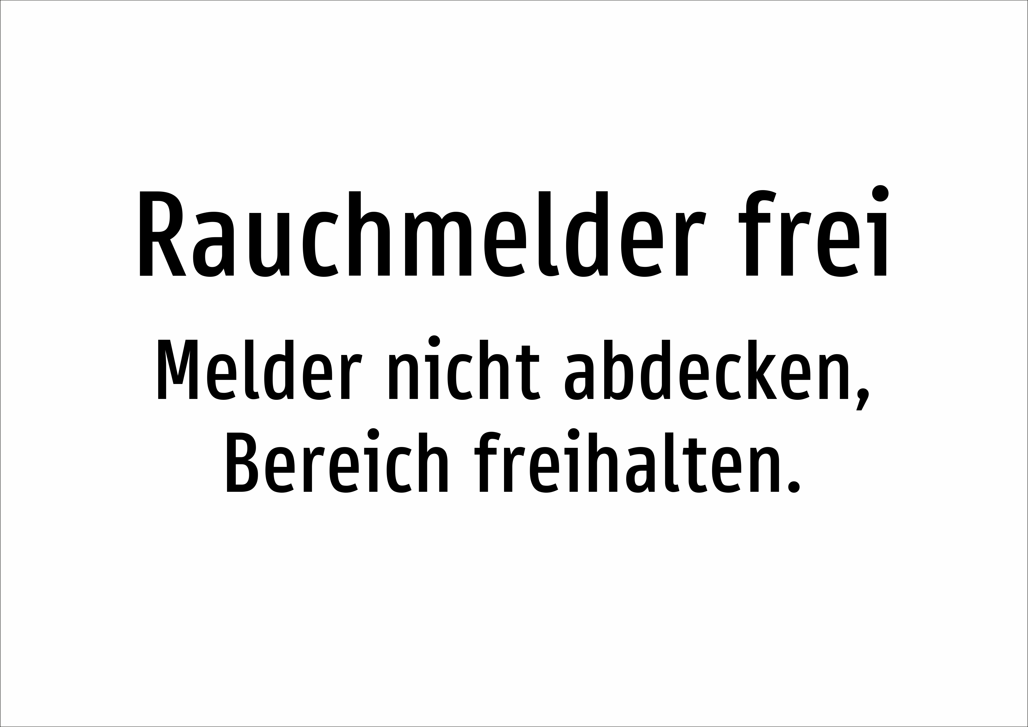 Rauchmelder frei - Melder nicht abdecken, Bereich freihalten. - Schild - Produktbild 2