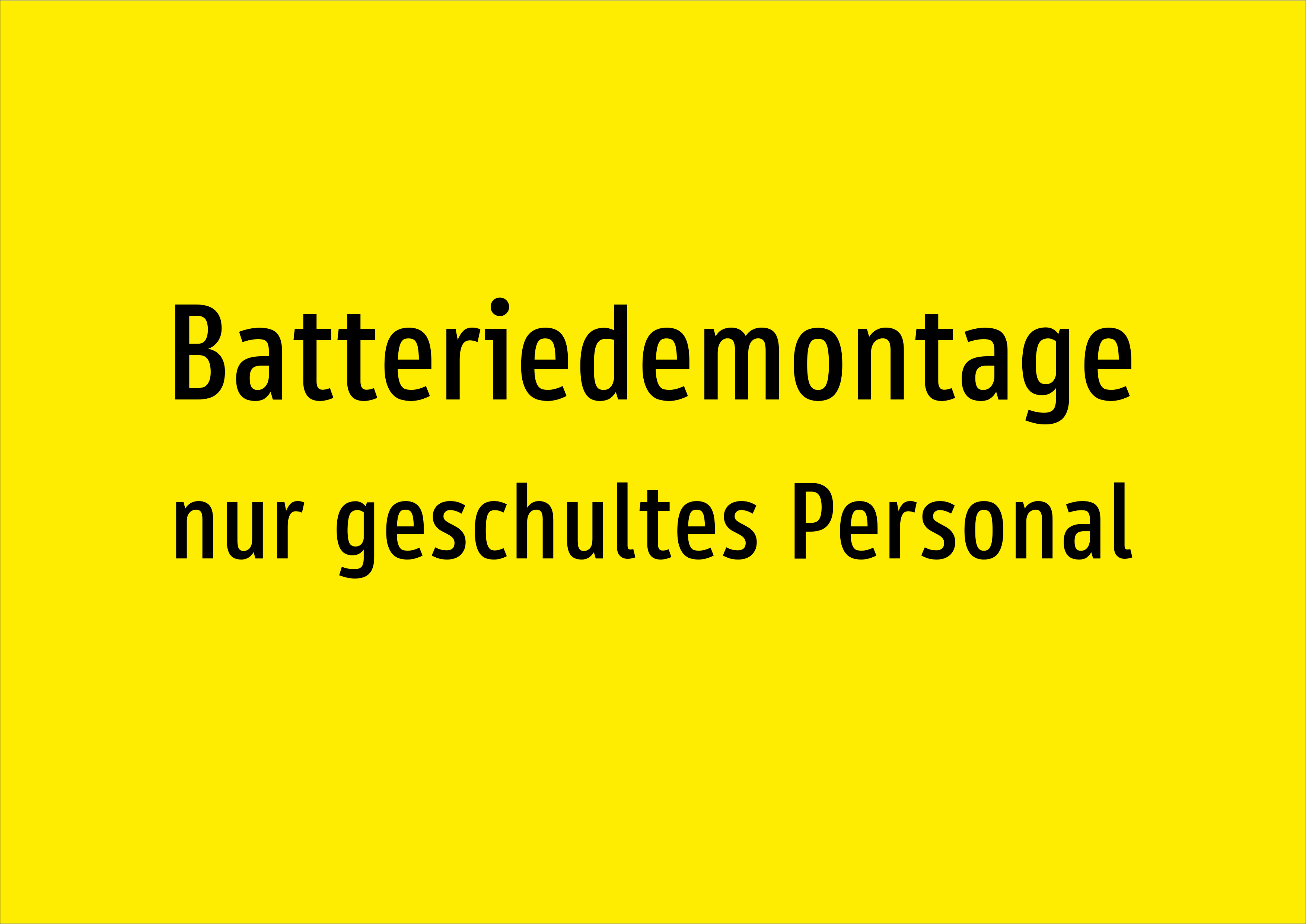Batteriedemontage - nur geschultes Personal - Schild - Produktbild 2
