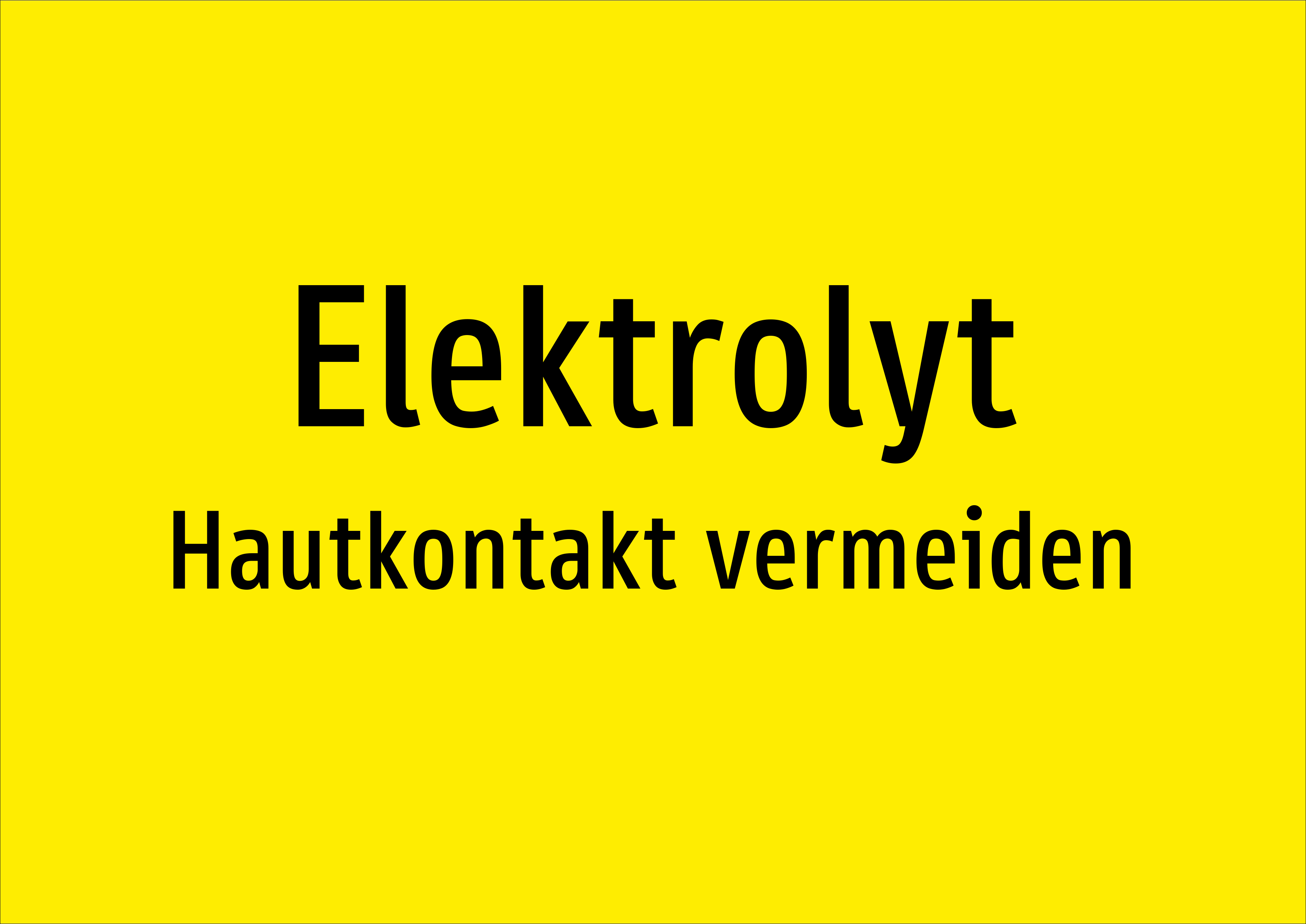 Elektrolyt - Hautkontakt vermeiden - Schild - Produktbild 2