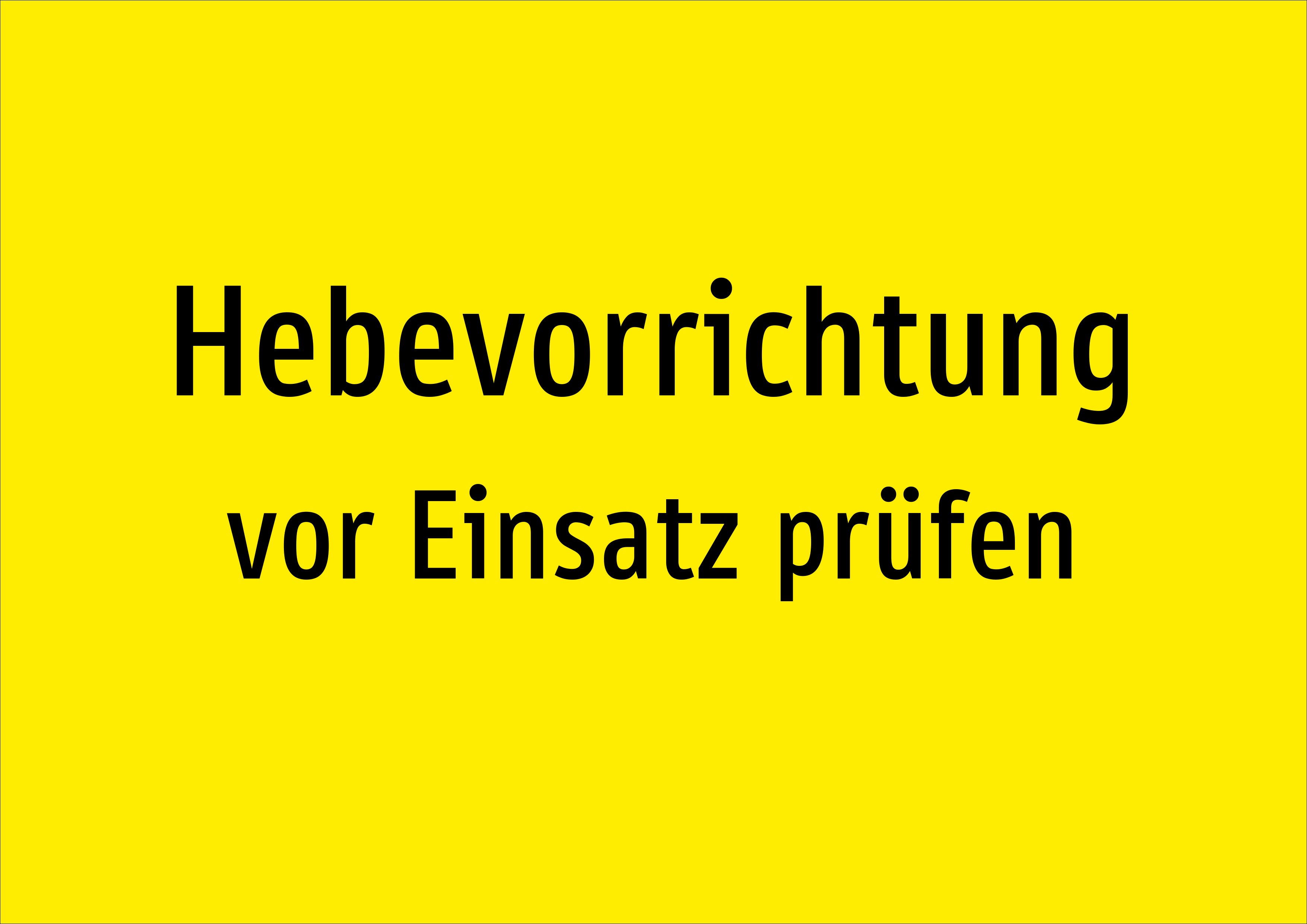 Hebevorrichtung - vor Einsatz prüfen - Schild - Produktbild 2