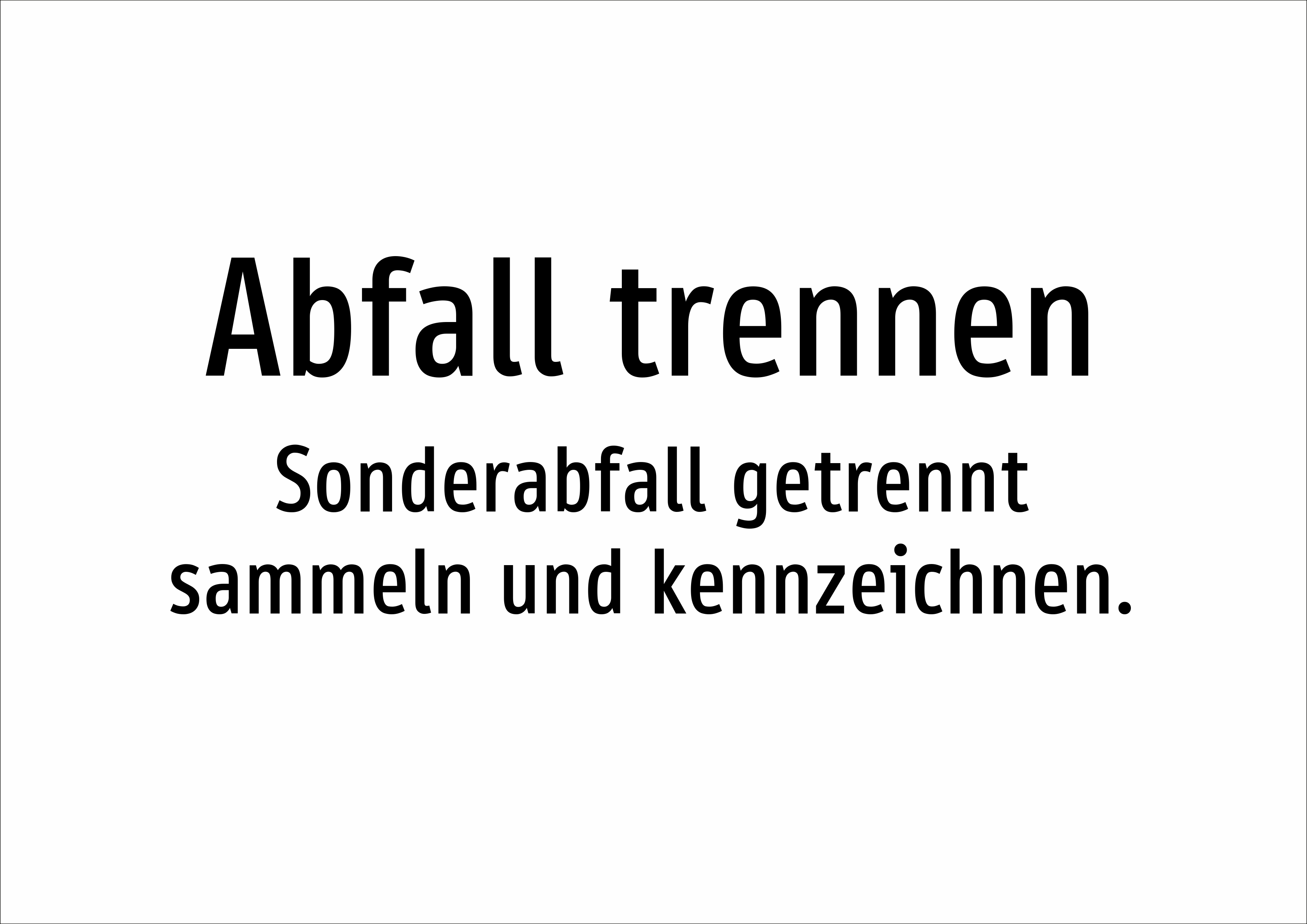 Abfall trennen - Sonderabfall getrennt sammeln und kennzeichnen. - Schild - Produktbild 2