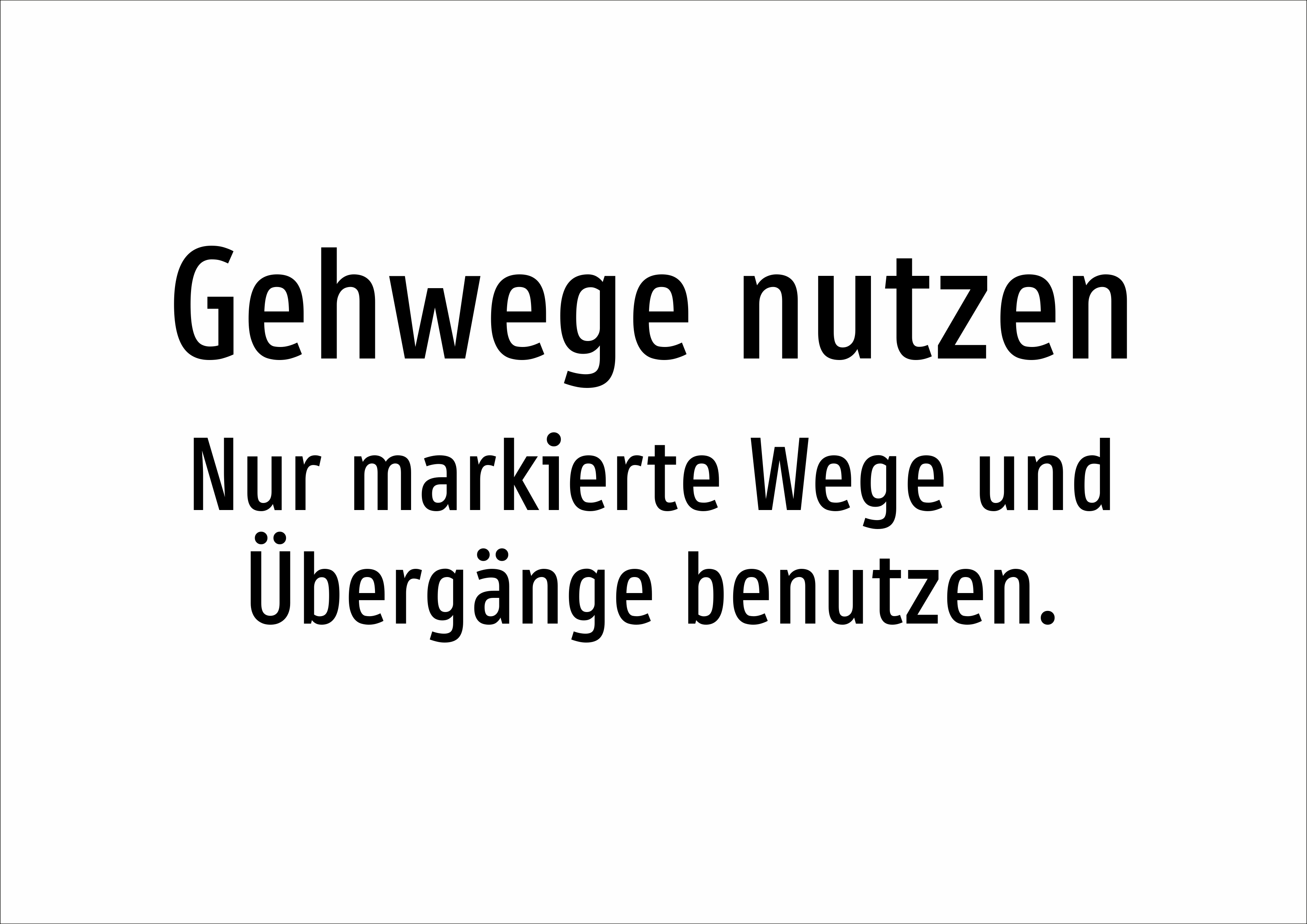 Gehwege nutzen - Nur markierte Wege und Übergänge benutzen. - Schild - Produktbild 2