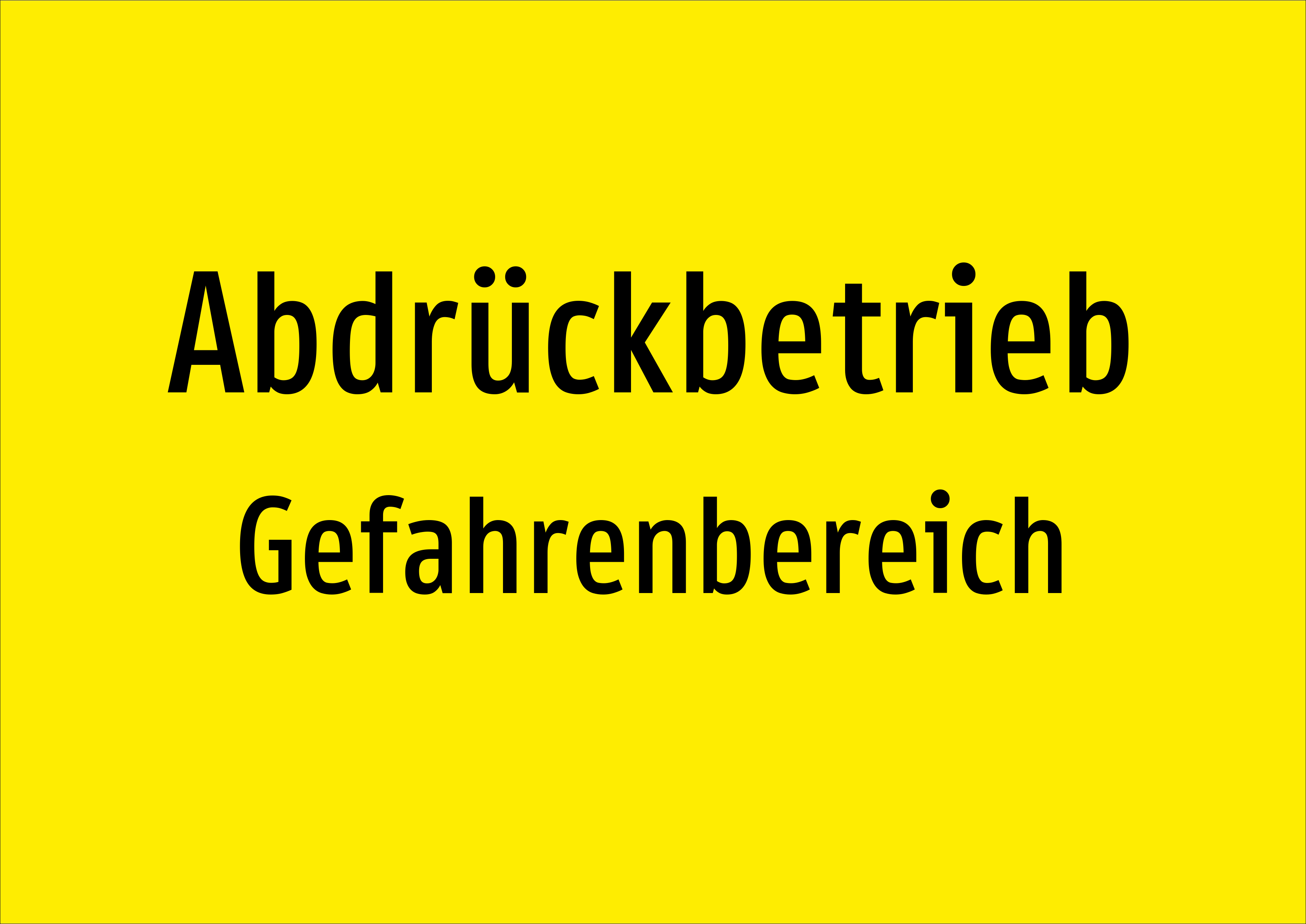 Abdrückbetrieb - Gefahrenbereich - Schild - Produktbild 2