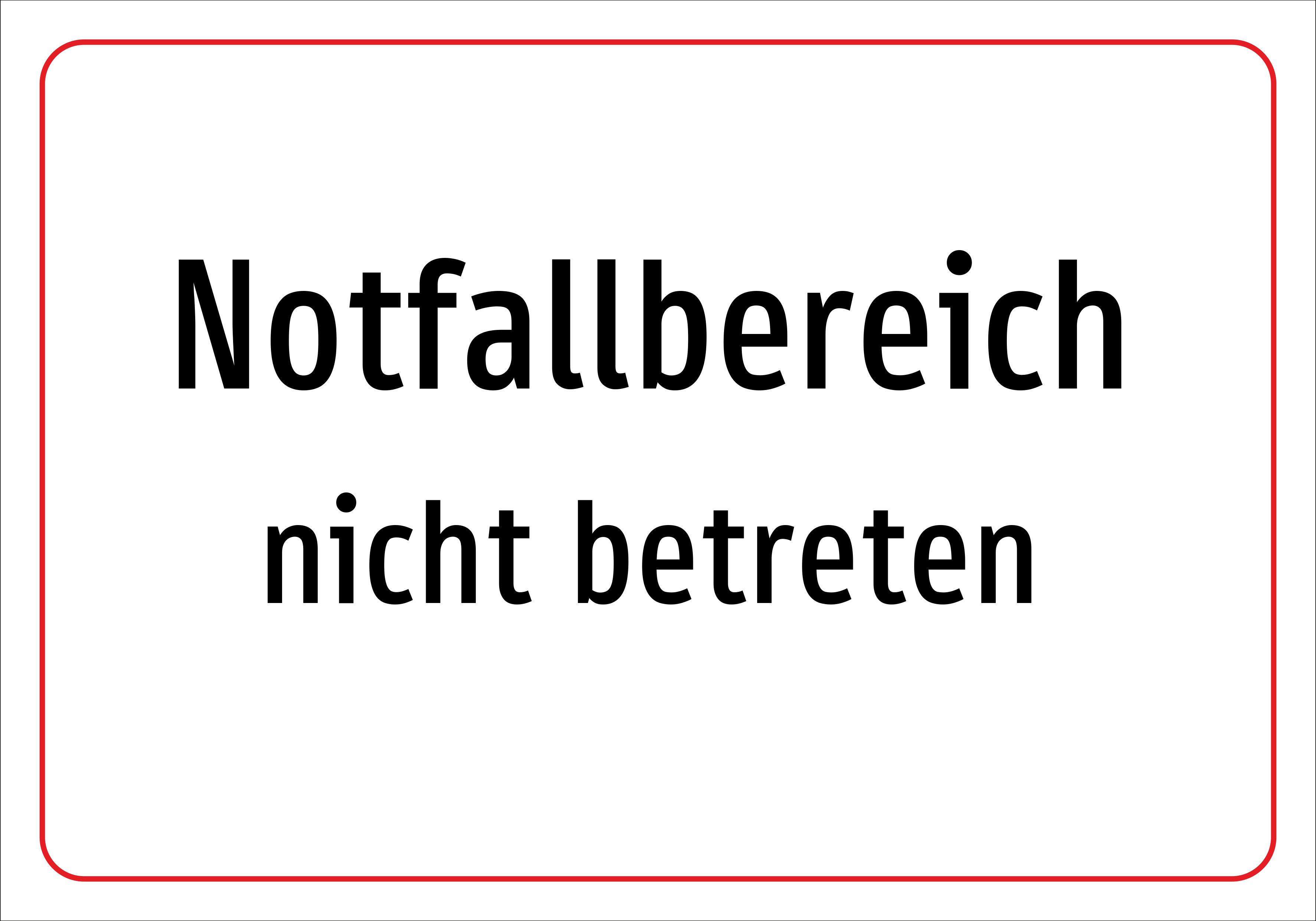 Notfallbereich - nicht betreten - Schild - Produktbild 2
