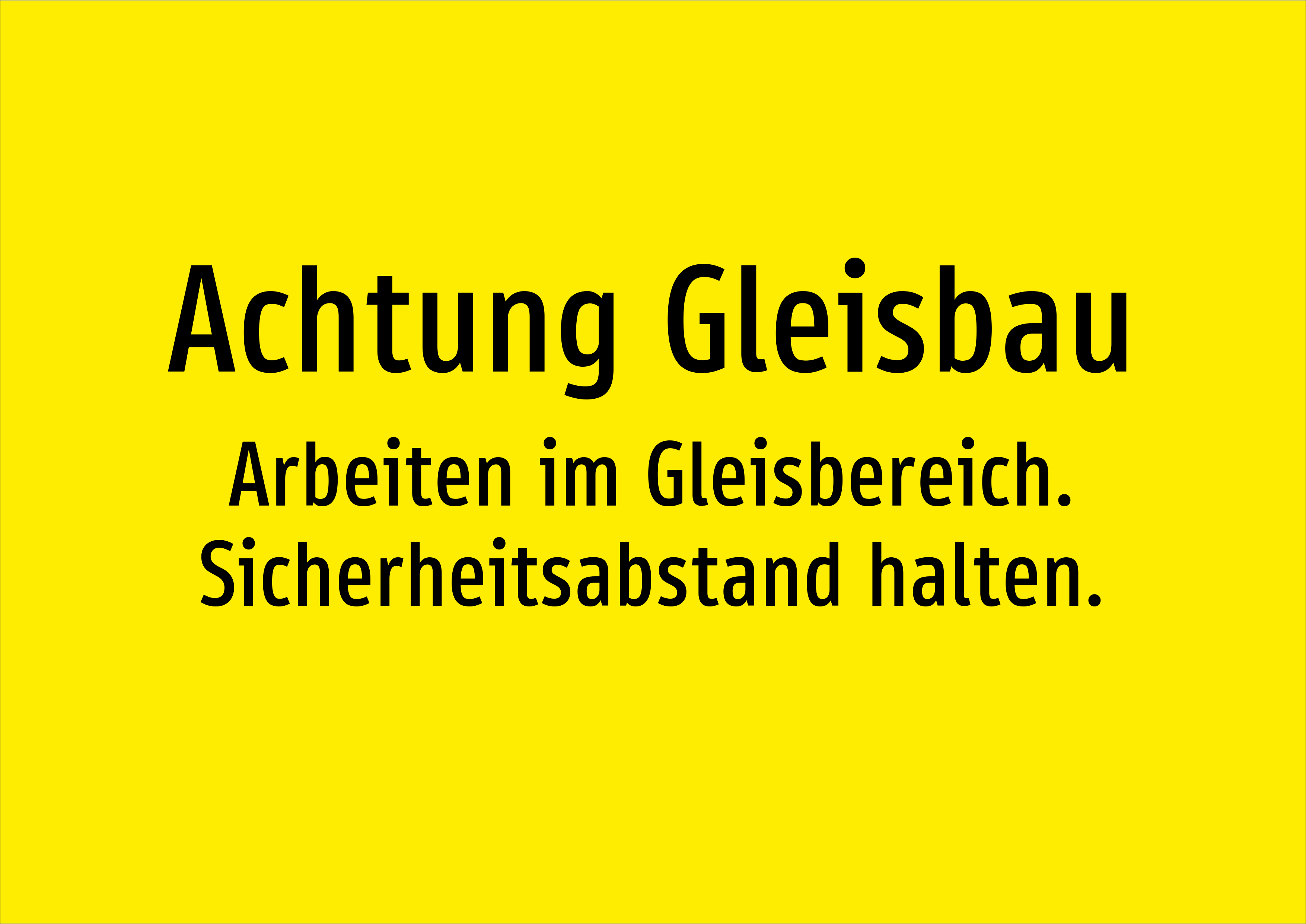 Achtung Gleisbau - Arbeiten im Gleisbereich. Sicherheitsabstand halten. - Schild - Produktbild 2
