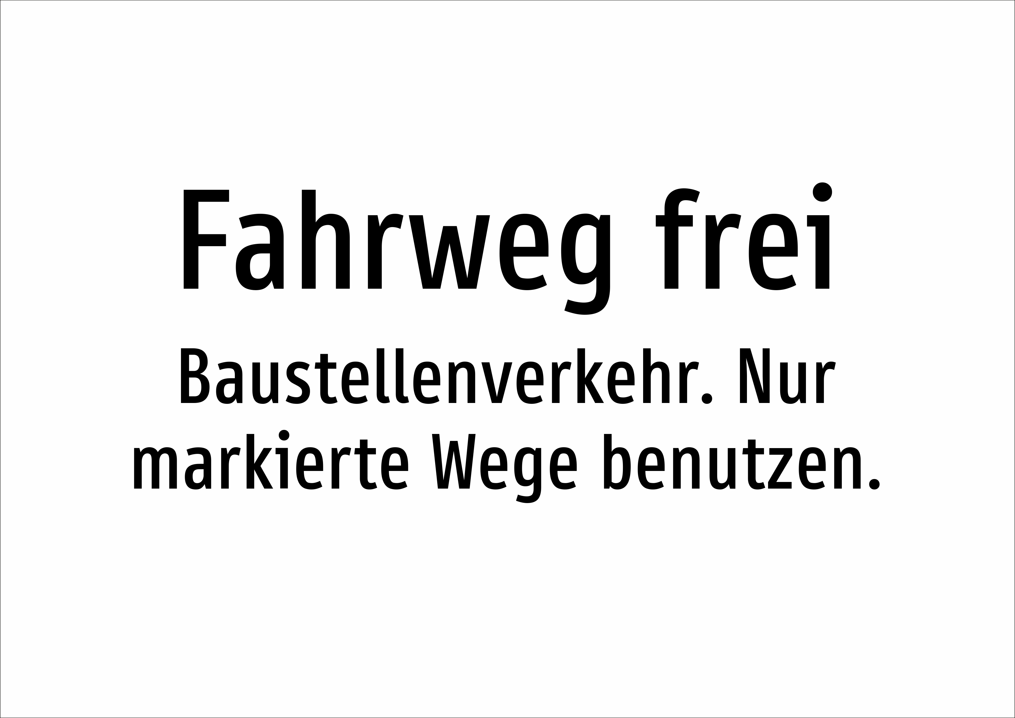 Fahrweg frei - Baustellenverkehr. Nur markierte Wege benutzen. - Schild - Produktbild 2