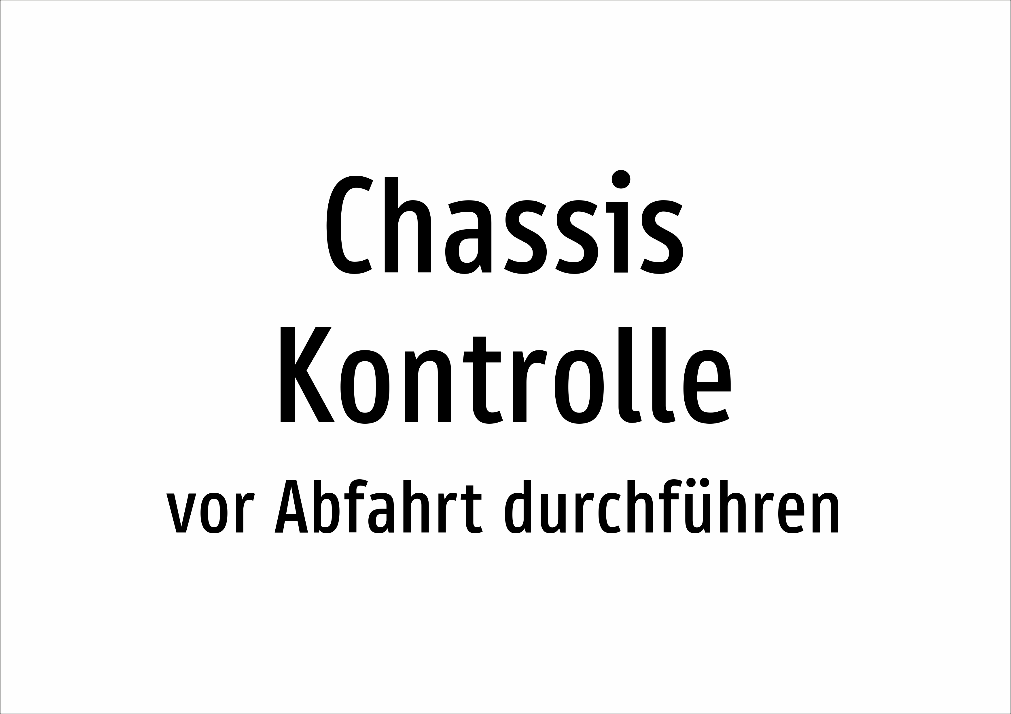 Chassis Kontrolle - vor Abfahrt durchführen - Schild - Produktbild 2