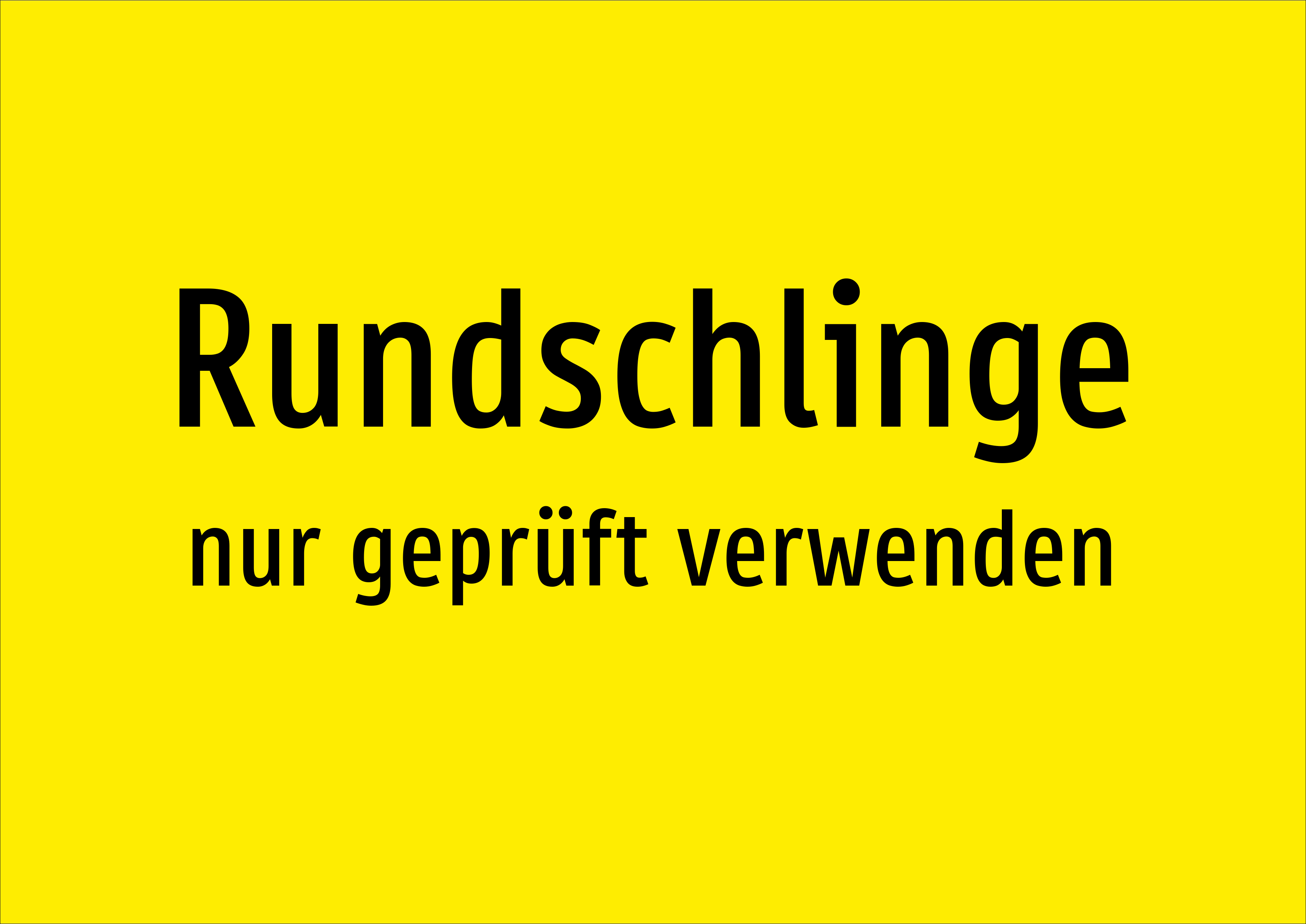 Rundschlinge - nur geprüft verwenden - Schild - Produktbild 2