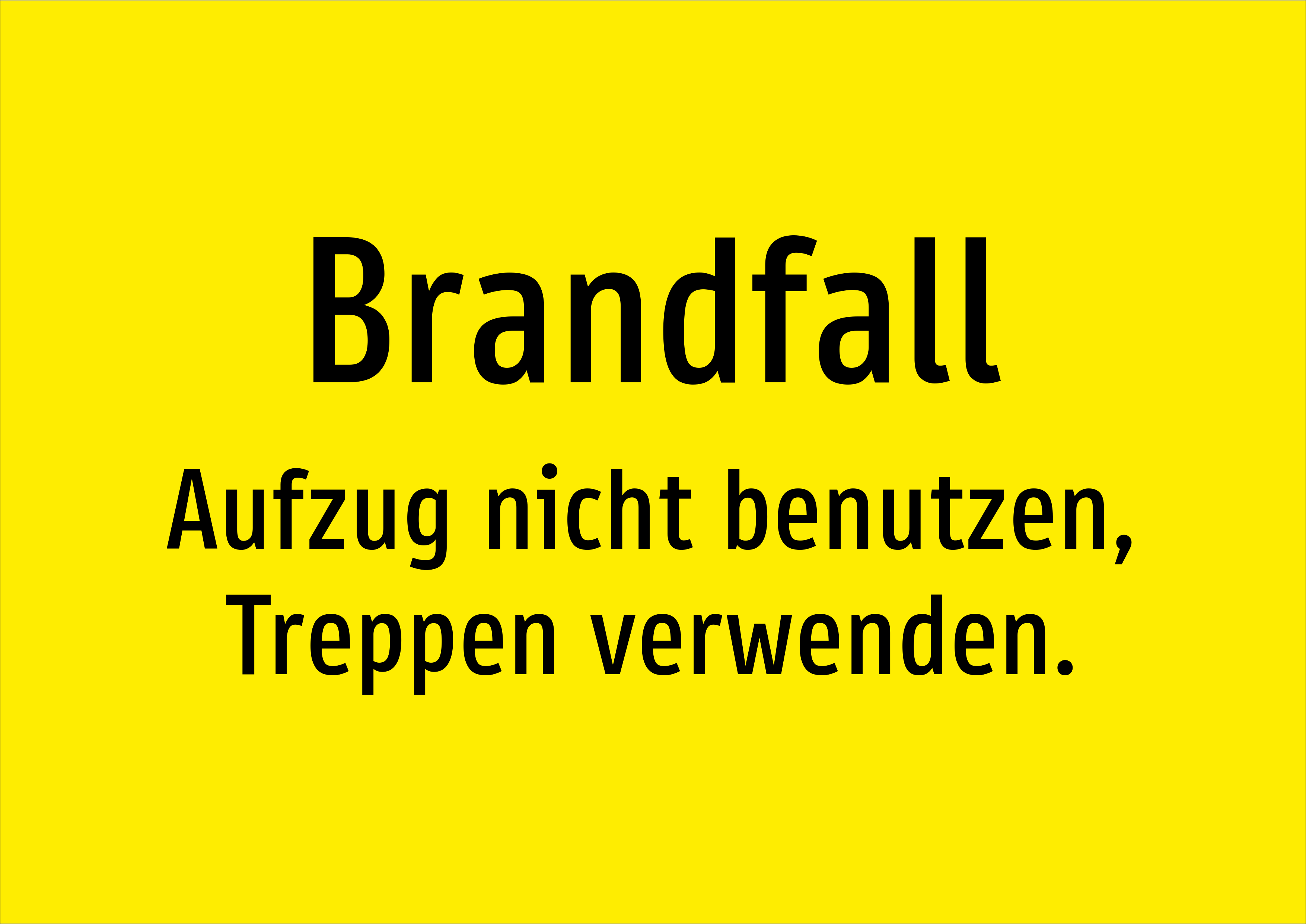 Brandfall - Aufzug nicht benutzen, Treppen verwenden. - Schild - Produktbild 2