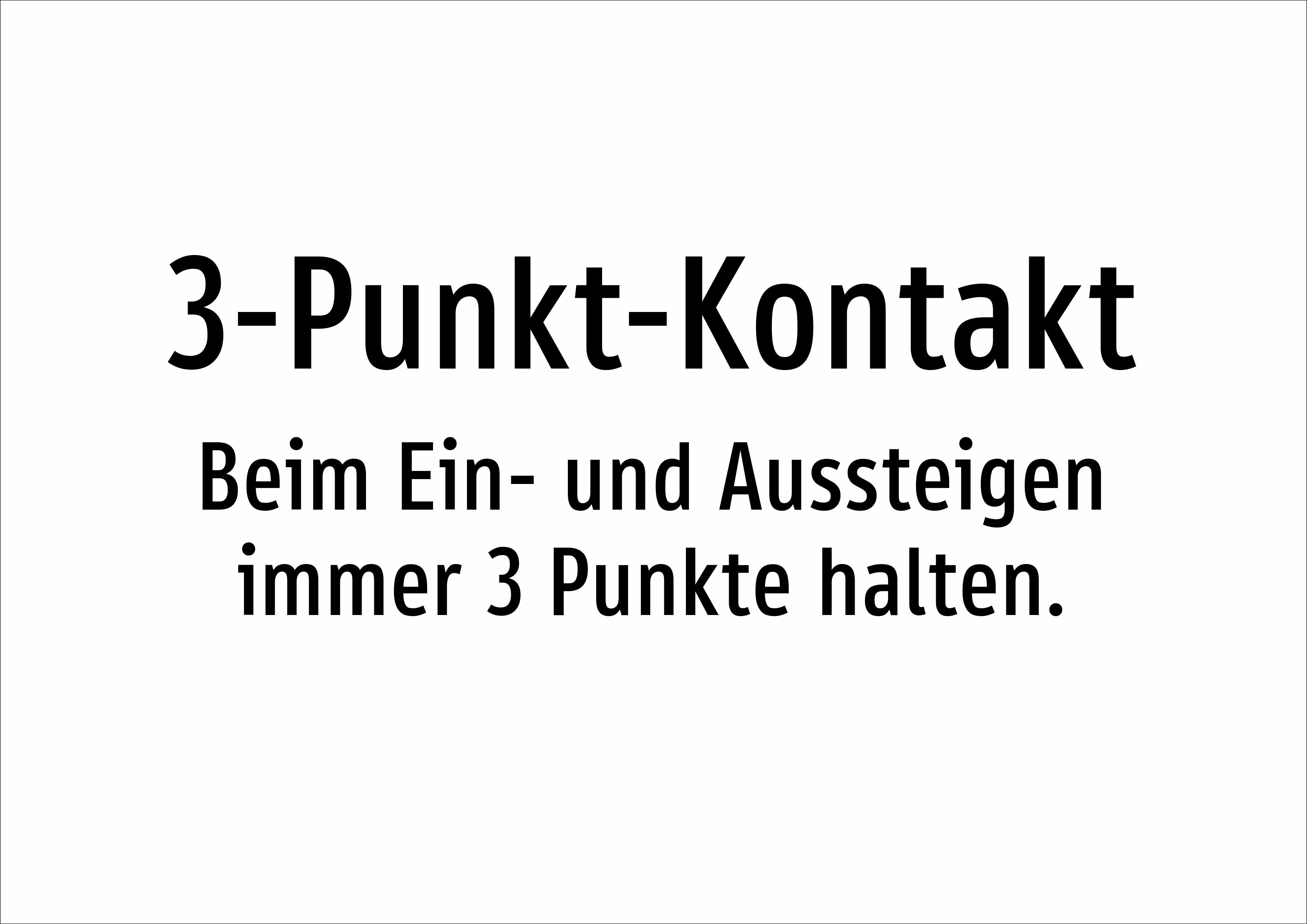 3-Punkt-Kontakt - Beim Ein- und Aussteigen immer 3 Punkte halten. - Schild - Produktbild 2