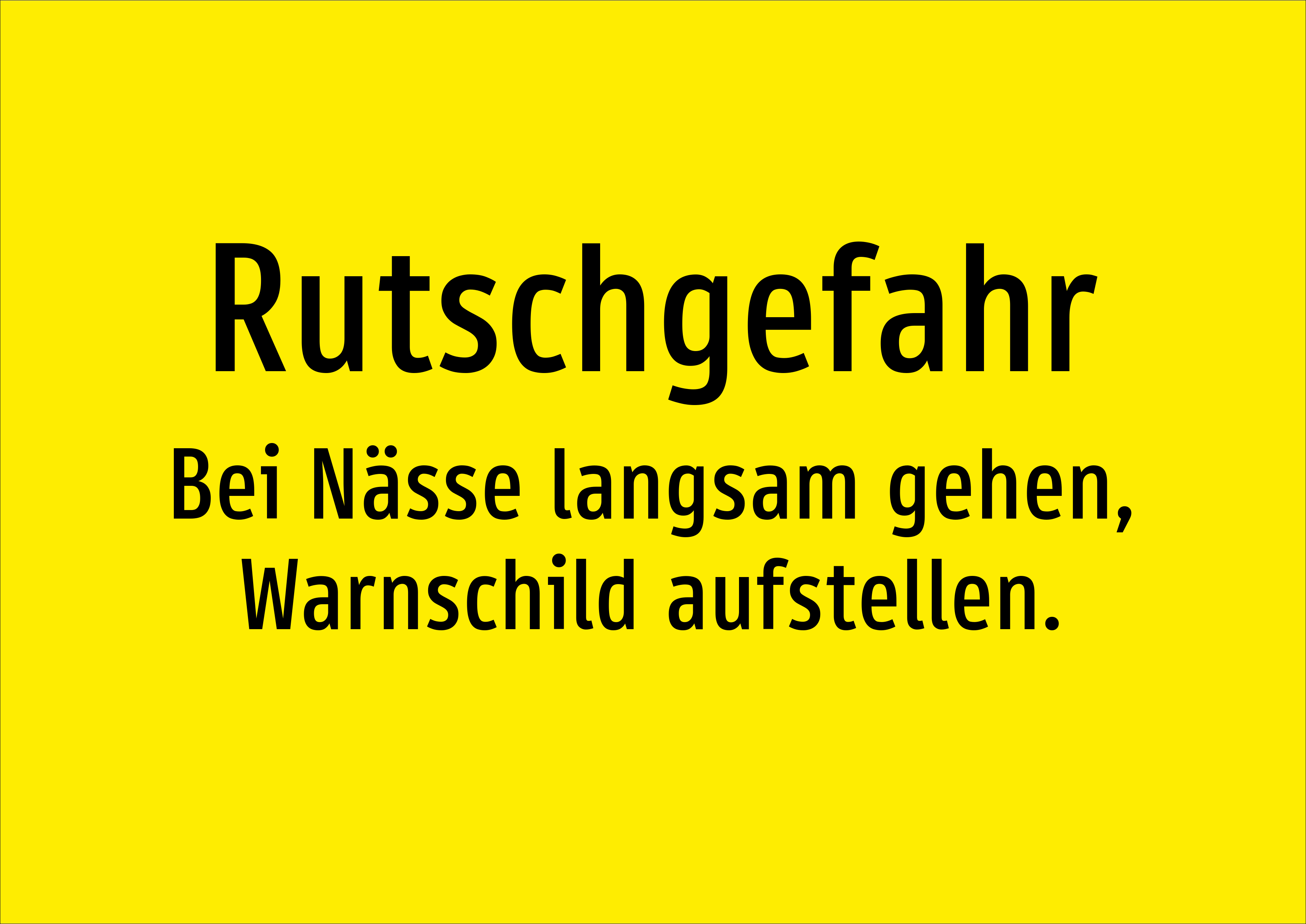 Rutschgefahr - Bei Nässe langsam gehen, Warnschild aufstellen. - Schild - Produktbild 2