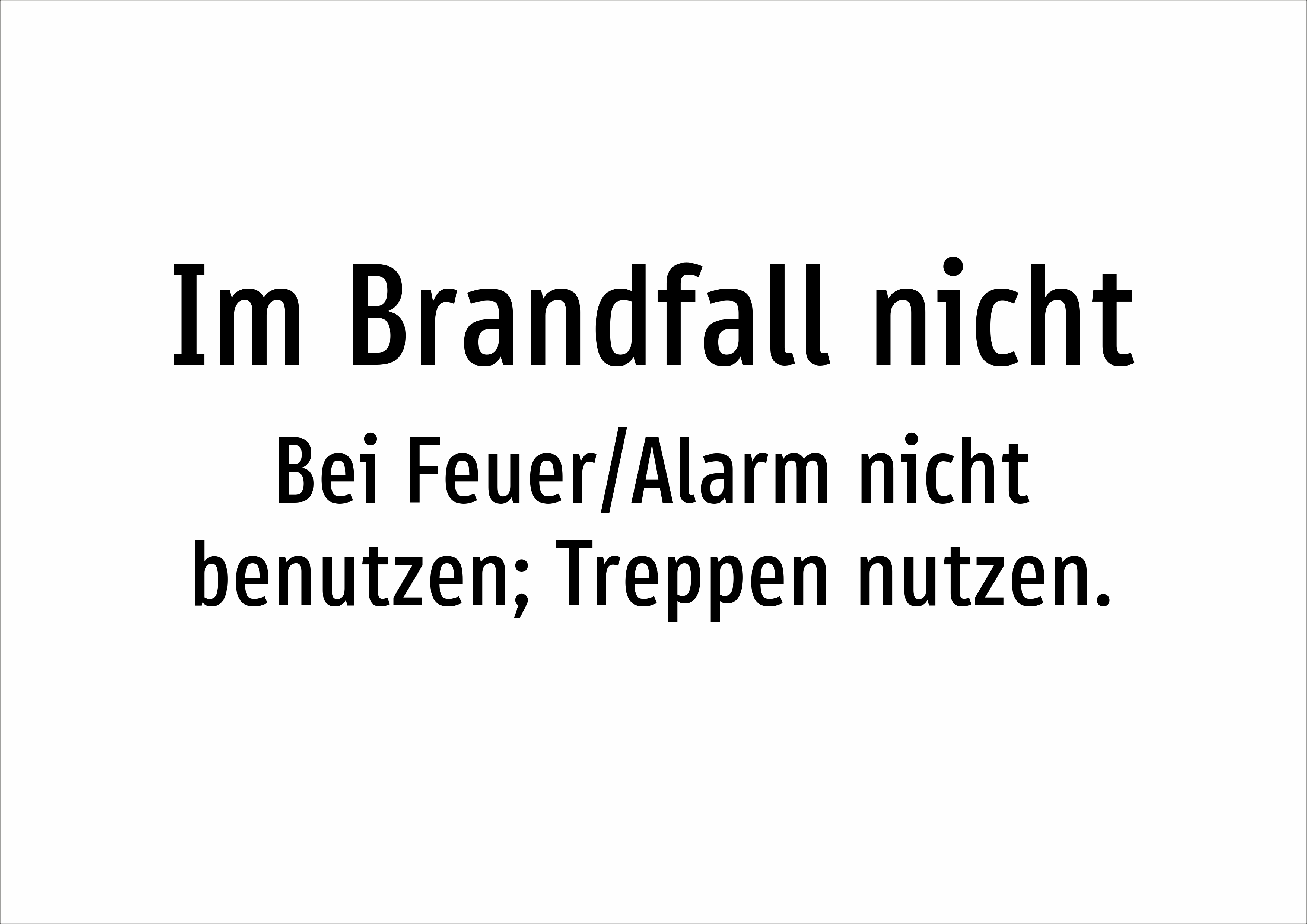 Im Brandfall nicht - Bei Feuer/Alarm nicht benutzen; Treppen nutzen. - Schild - Produktbild 2