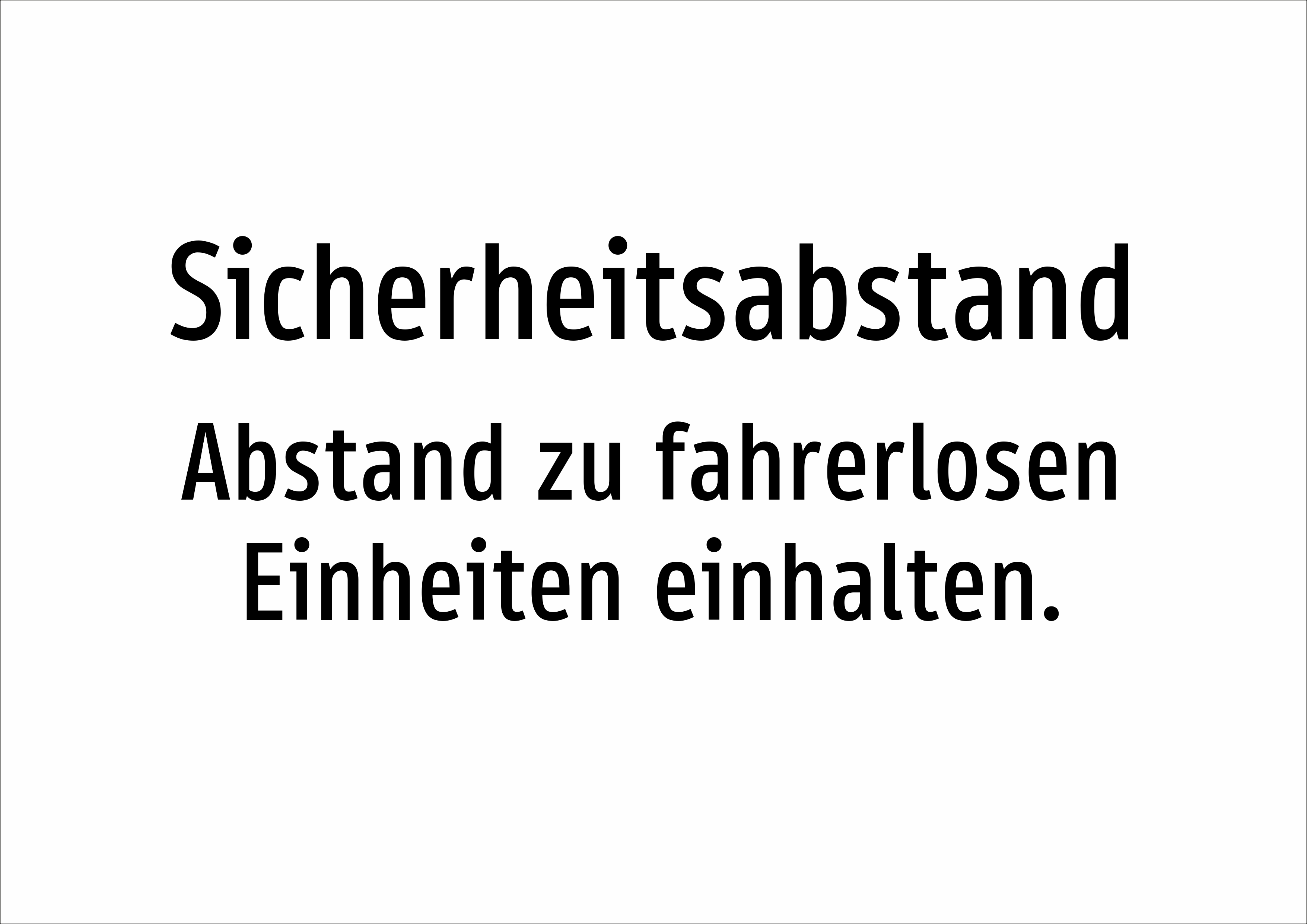 Sicherheitsabstand - Abstand zu fahrerlosen Einheiten einhalten. - Schild - Produktbild 2