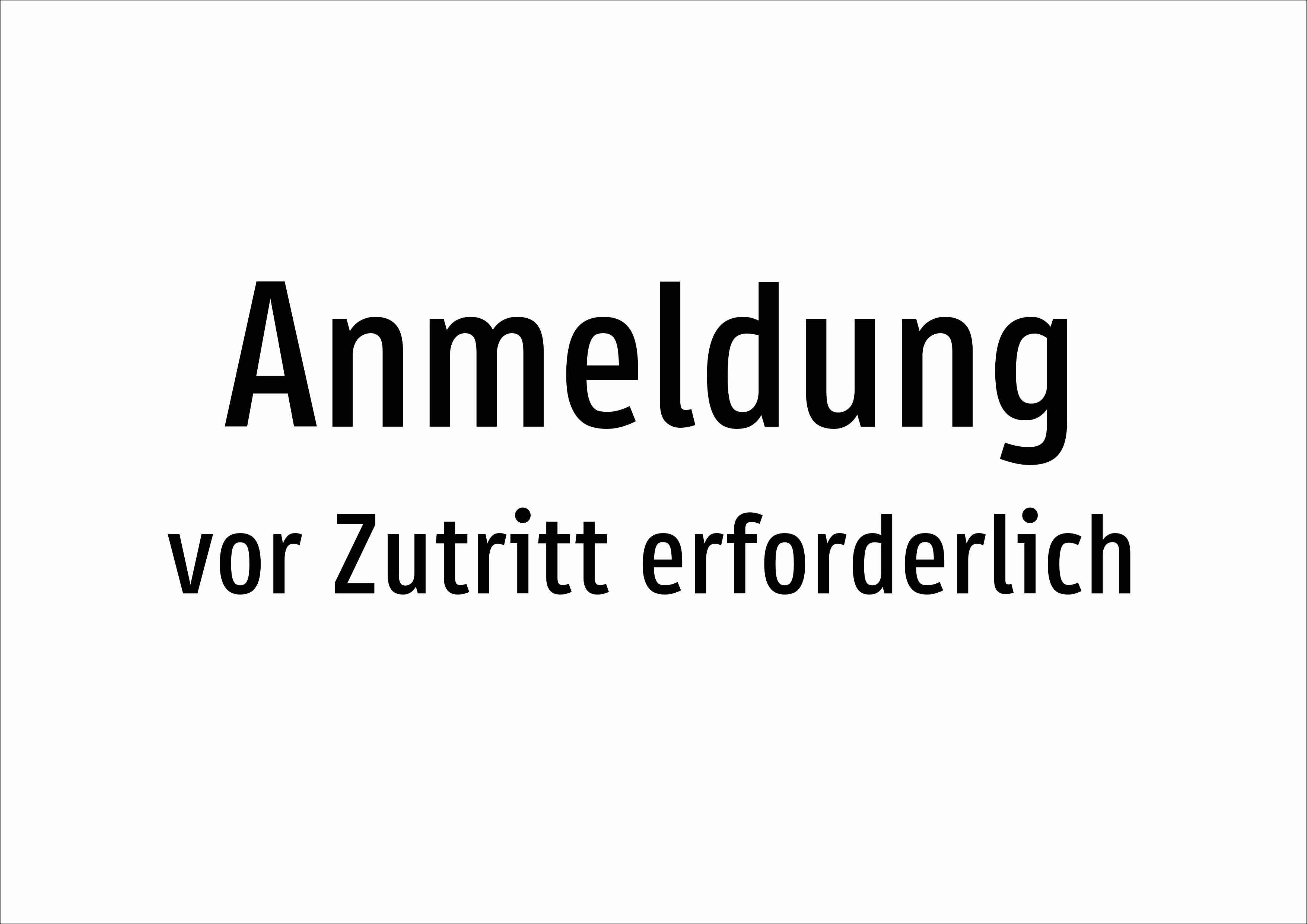 Anmeldung - vor Zutritt erforderlich - Schild - Produktbild 2
