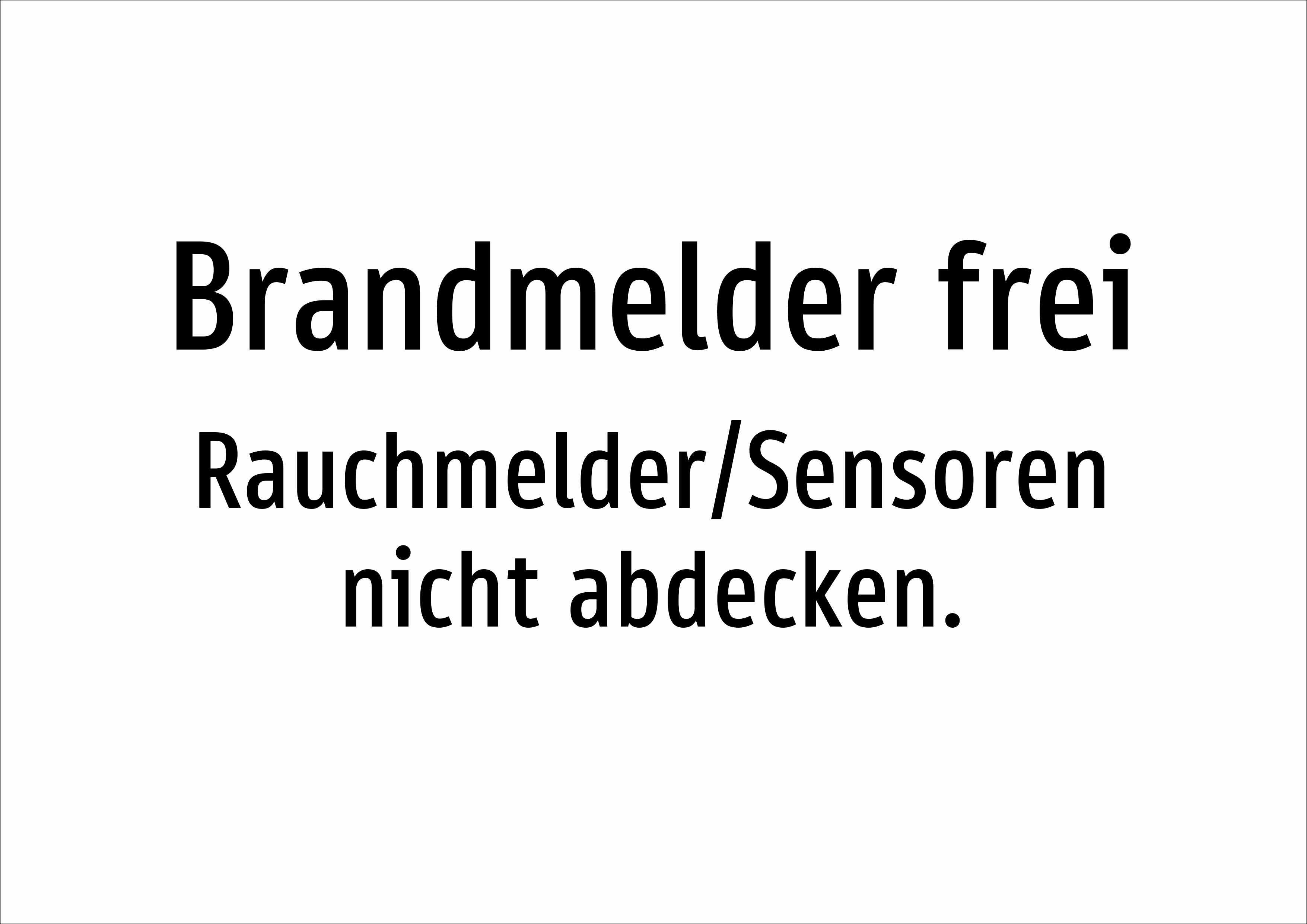 Brandmelder frei - Rauchmelder/Sensoren nicht abdecken. - Schild - Produktbild 2