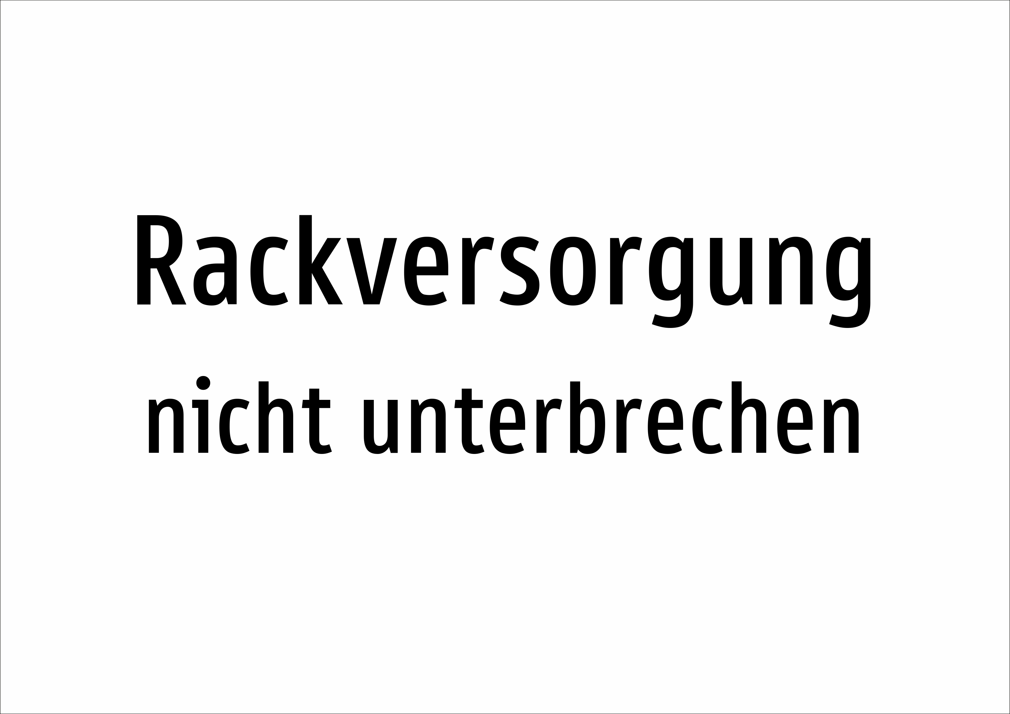 Rackversorgung - nicht unterbrechen - Schild - Produktbild 2