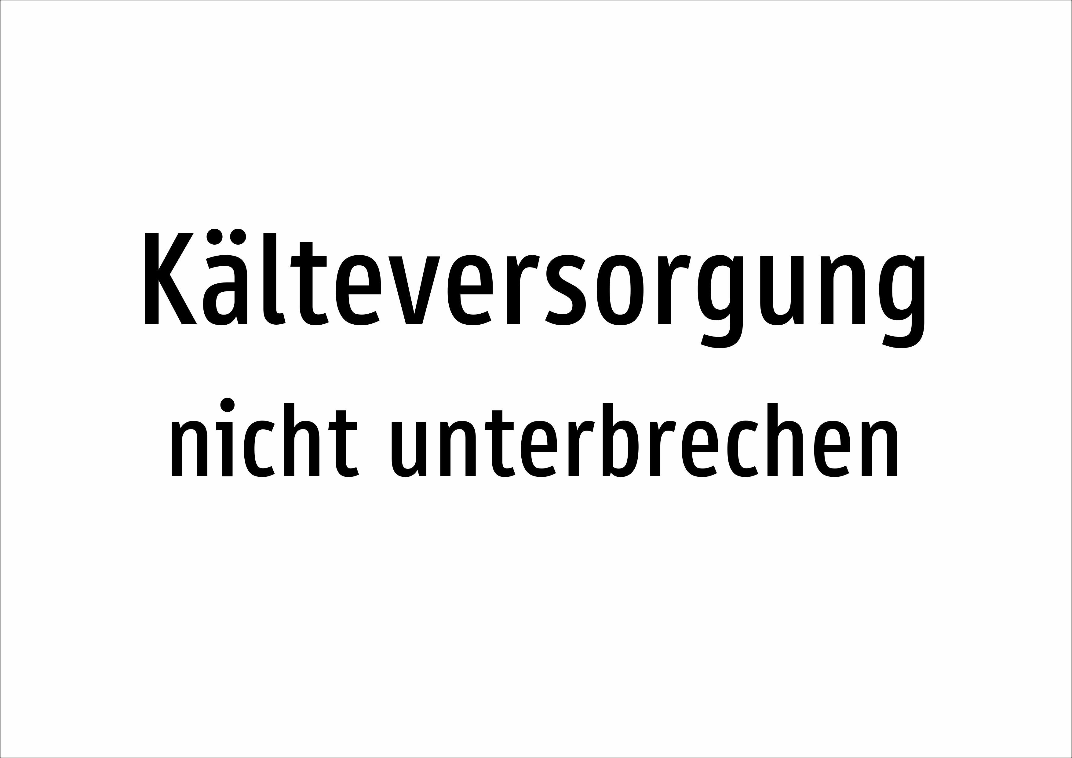 Kälteversorgung - nicht unterbrechen - Schild - Produktbild 2