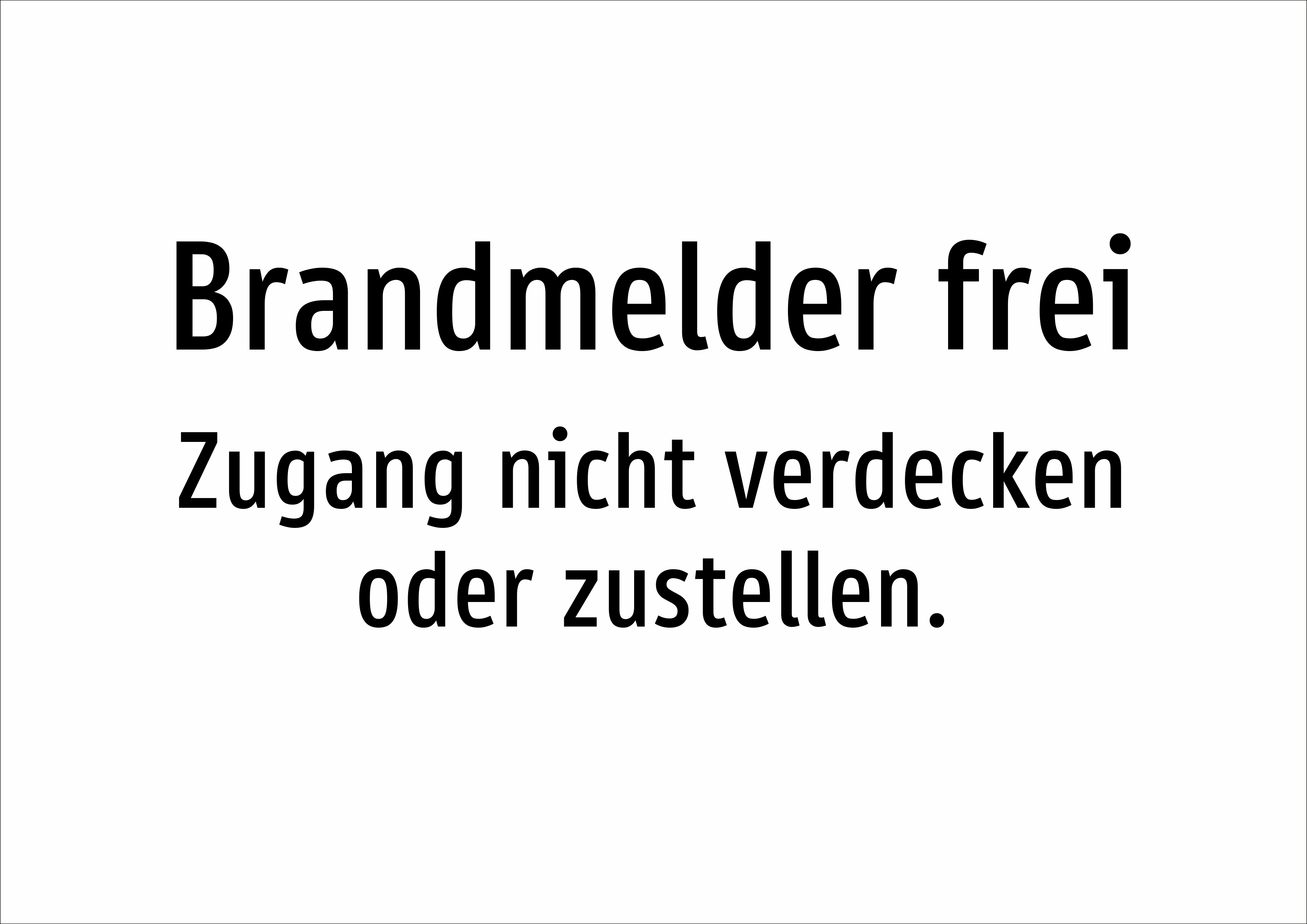Brandmelder frei - Zugang nicht verdecken oder zustellen. - Schild - Produktbild 2