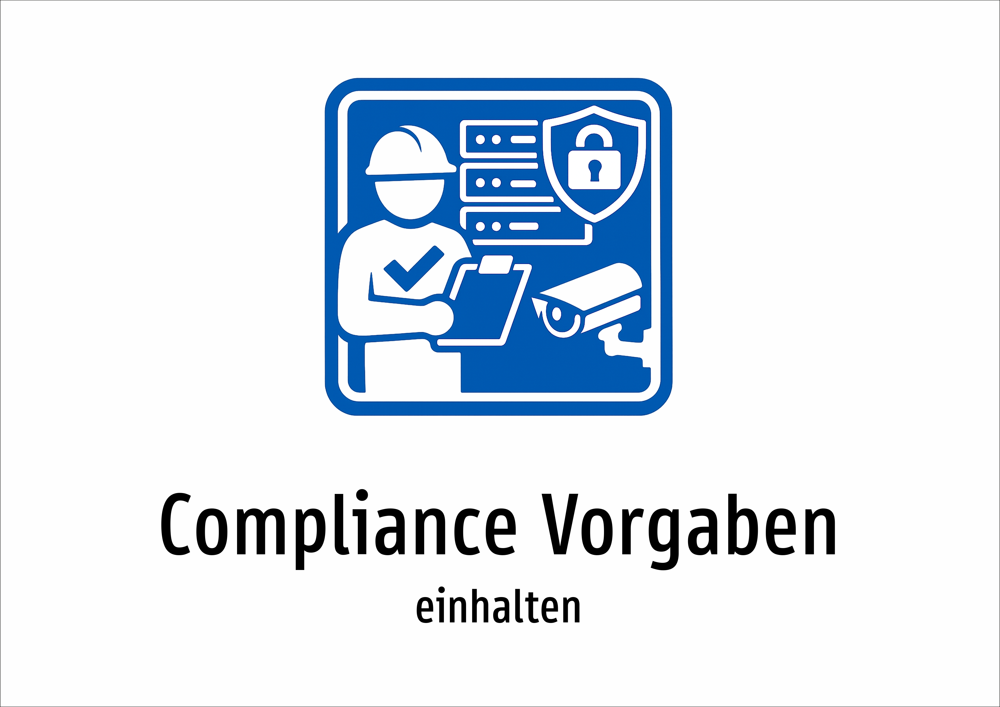 Compliance Vorgaben - einhalten - Schild