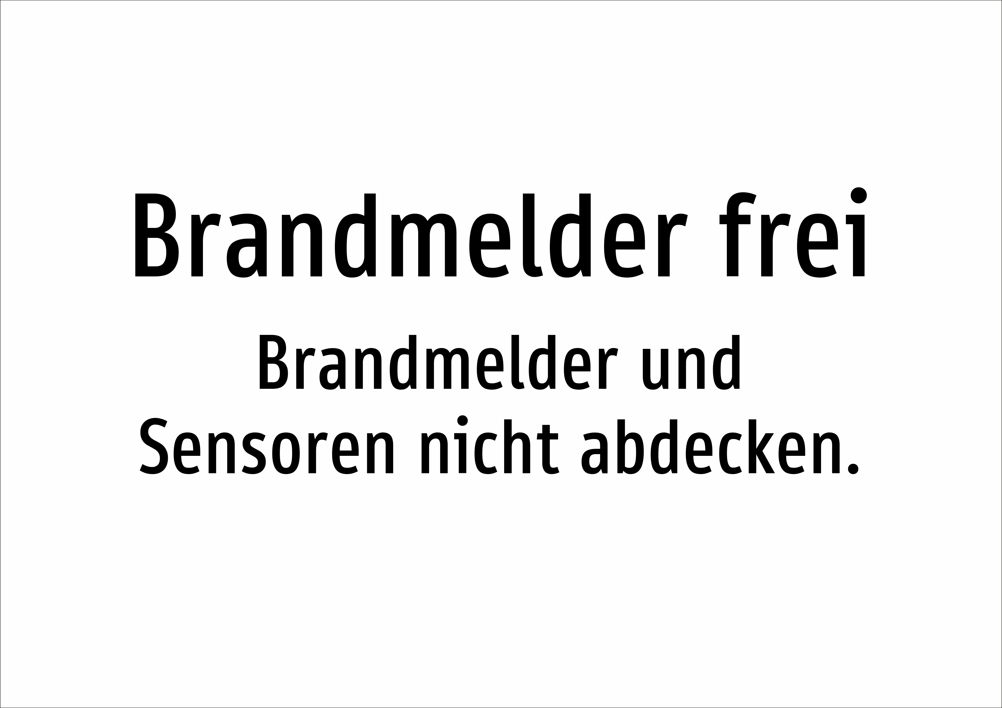 Brandmelder frei - Brandmelder und Sensoren nicht abdecken. - Schild - Produktbild 2